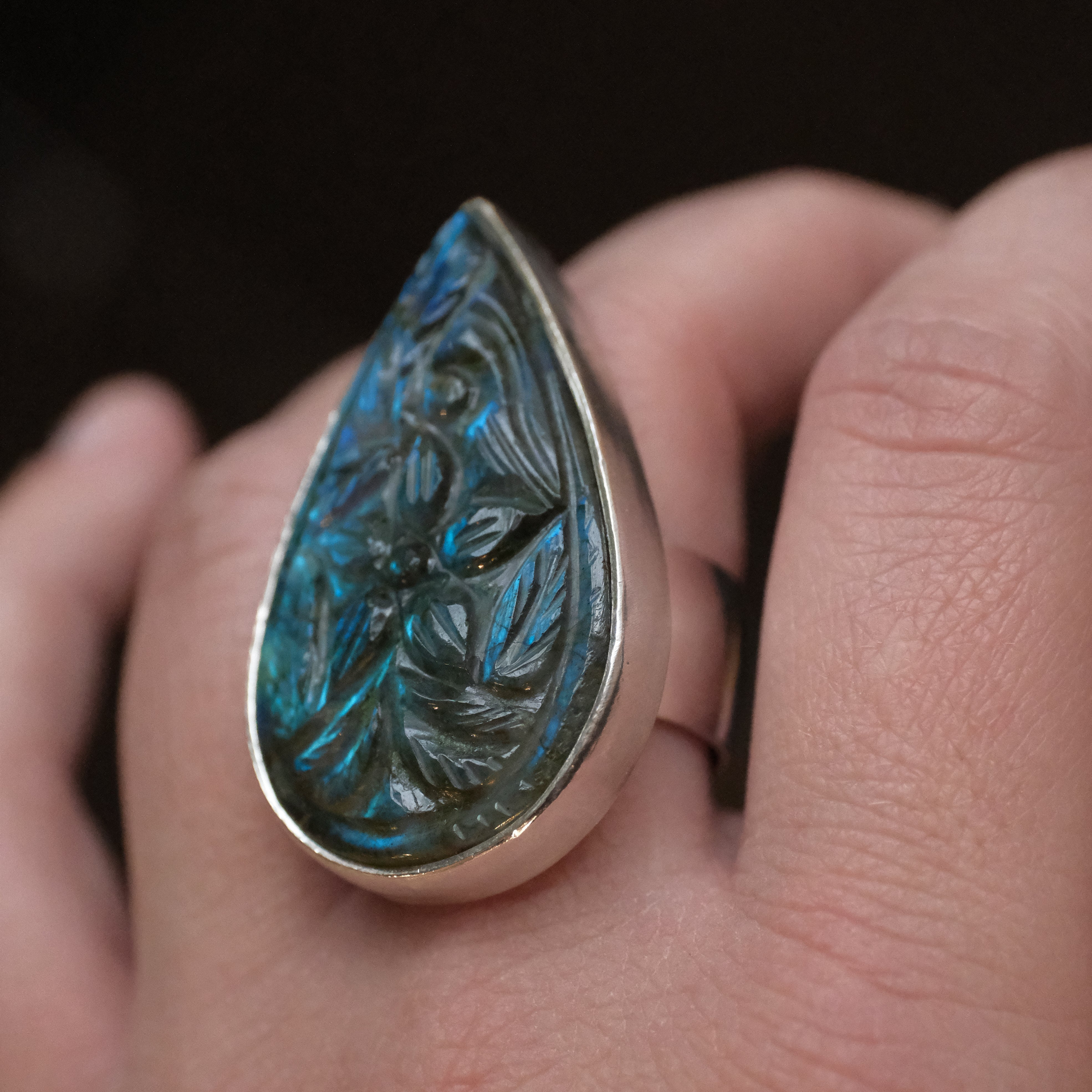 Labradorite Midnight Garden Ring (Size 7.5) - One of a Kind