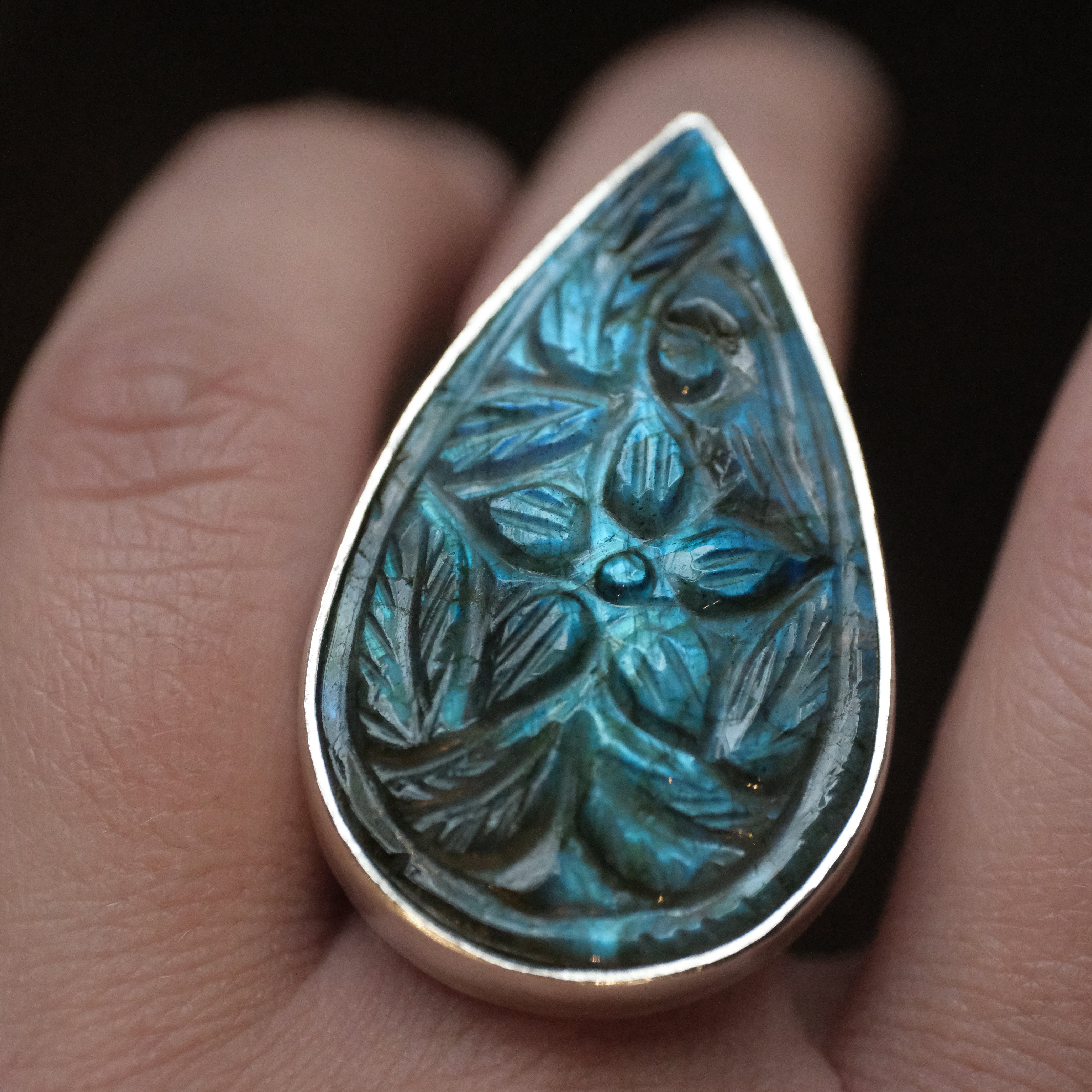 Labradorite Midnight Garden Ring (Size 7.5) - One of a Kind