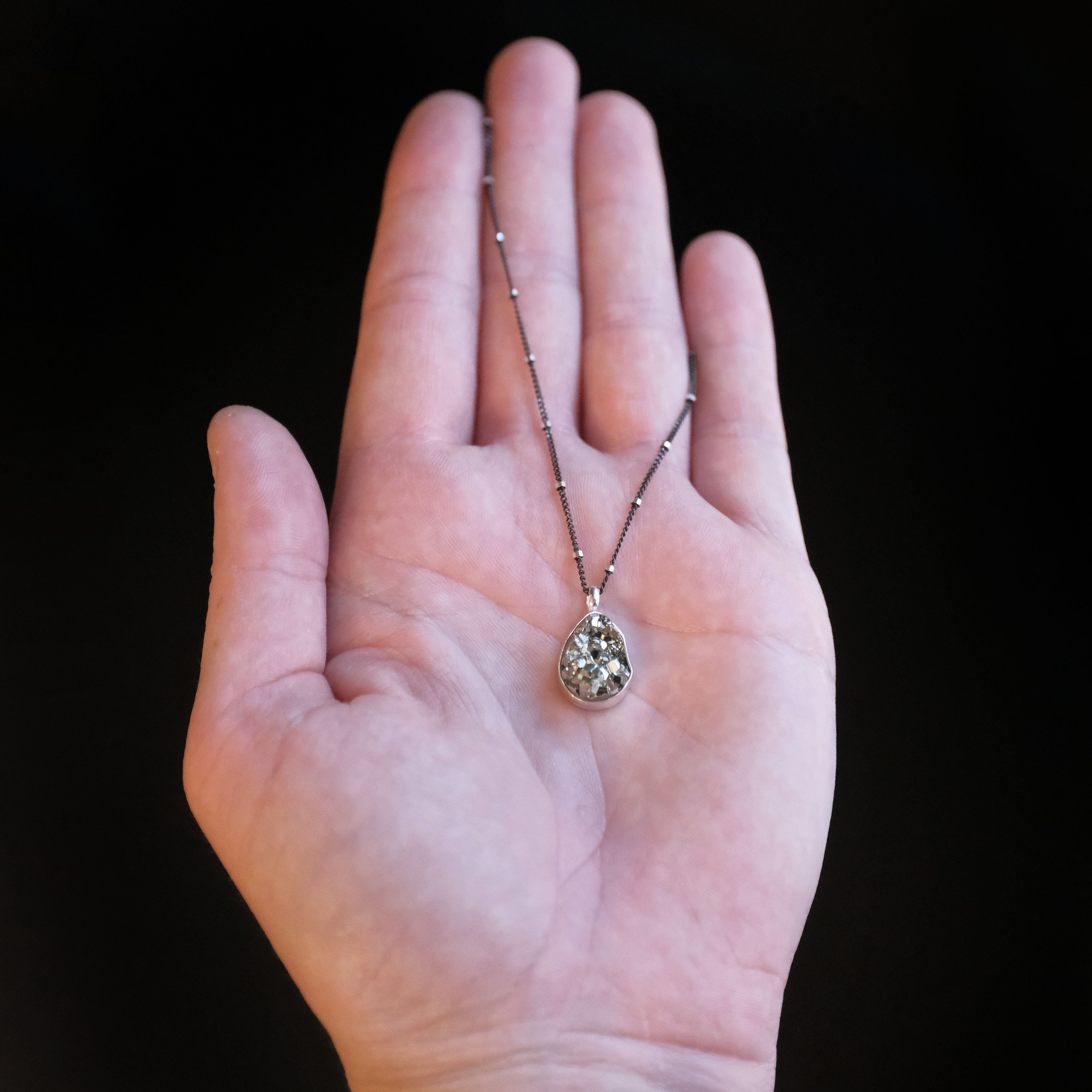 Pyrite + Sterling Galileo Necklace