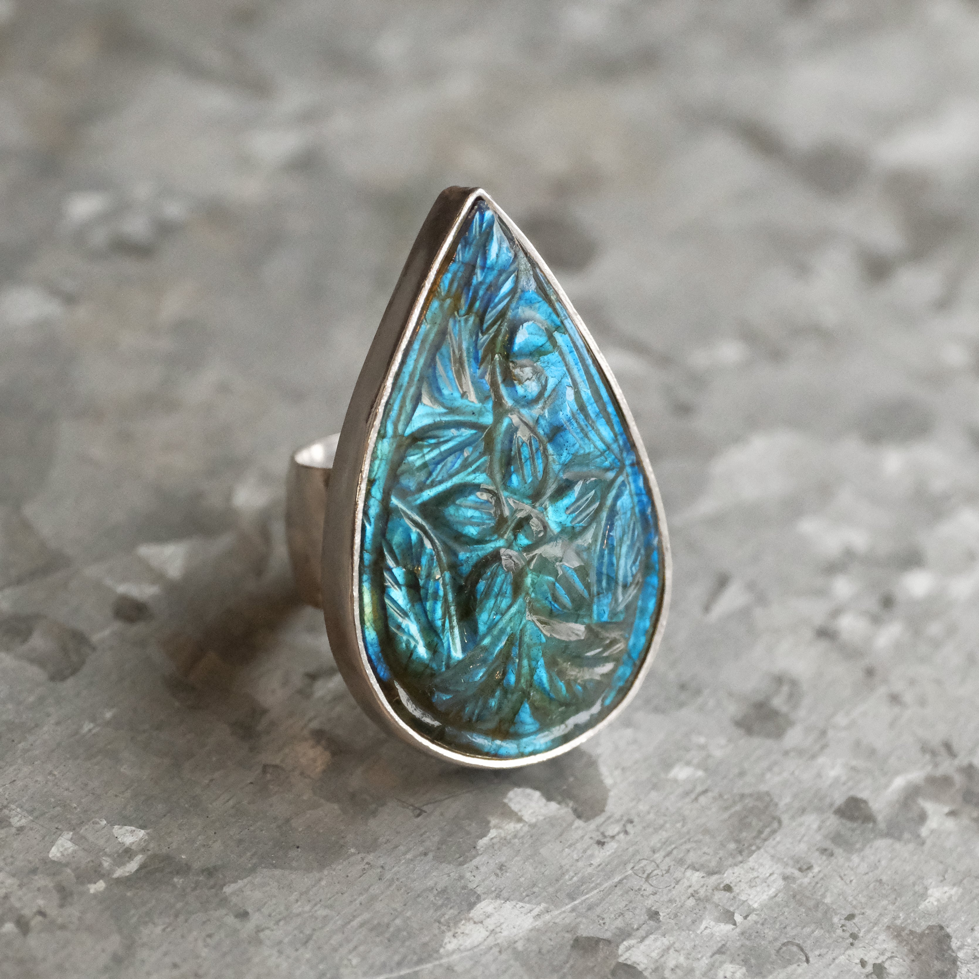 Labradorite Midnight Garden Ring (Size 7.5) - One of a Kind