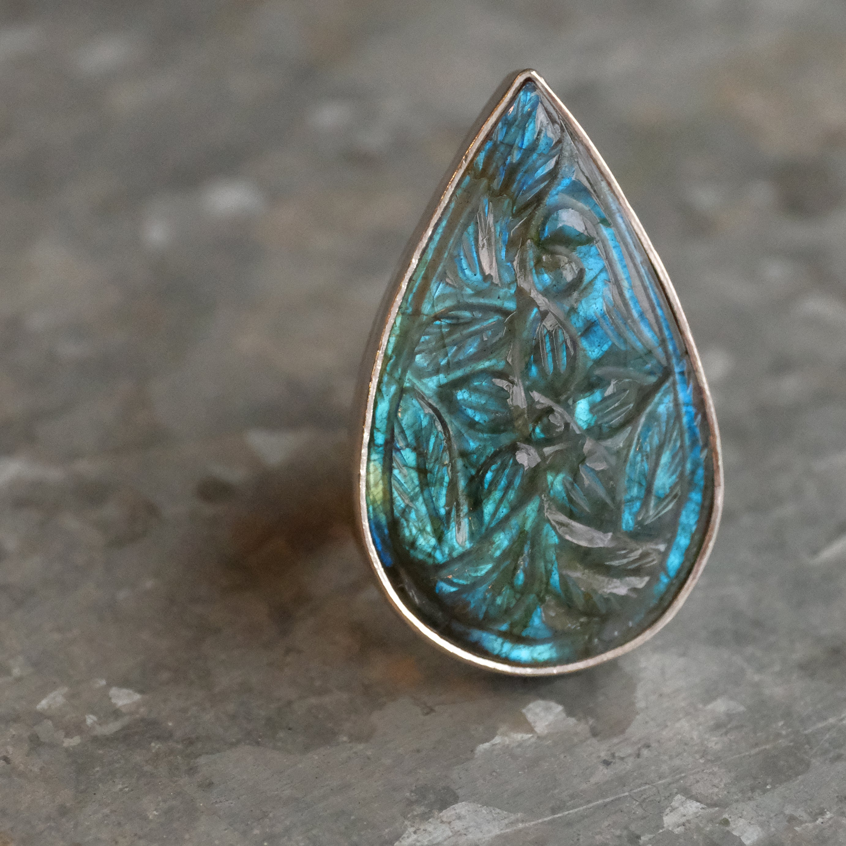 Labradorite Midnight Garden Ring (Size 7.5) - One of a Kind