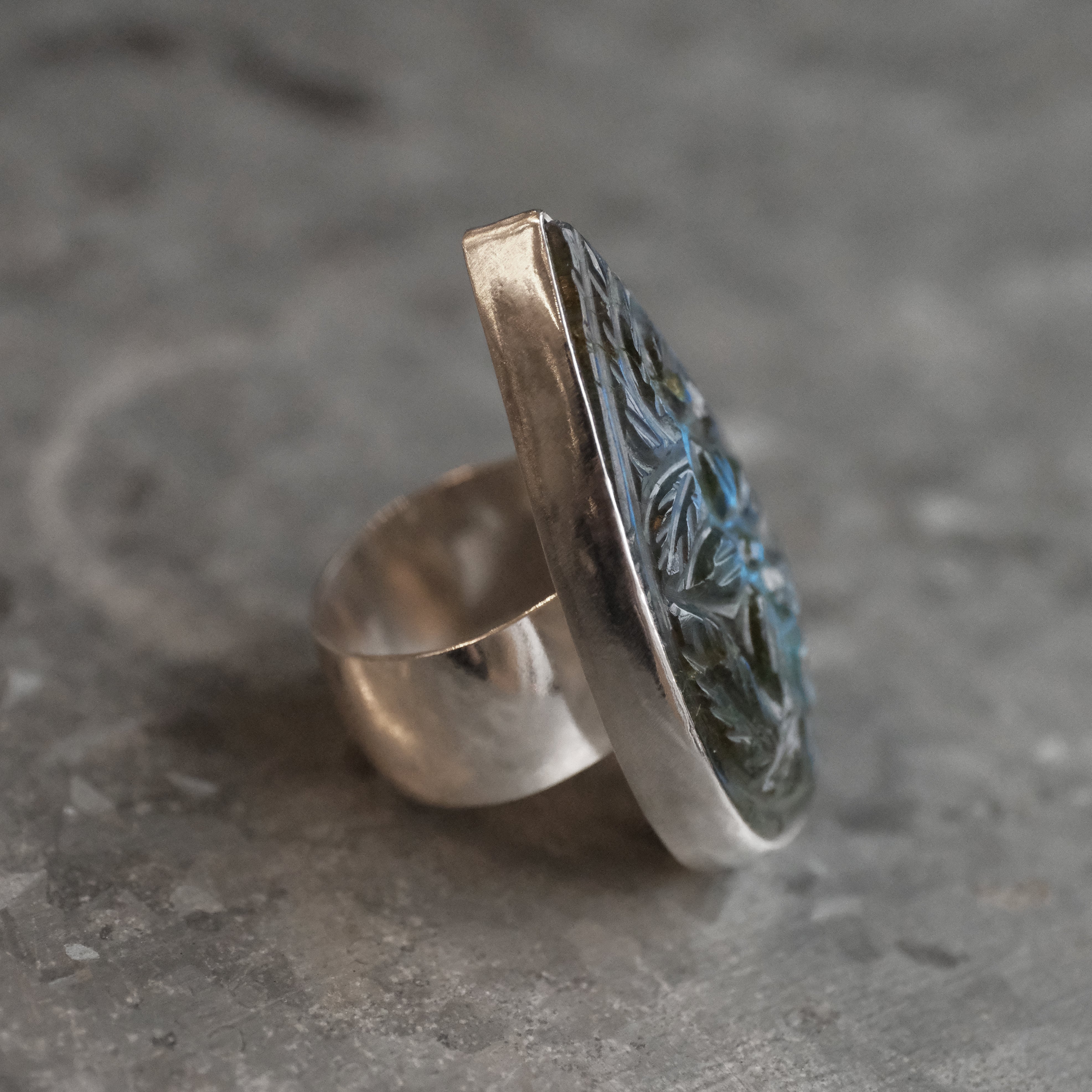 Labradorite Midnight Garden Ring (Size 7.5) - One of a Kind