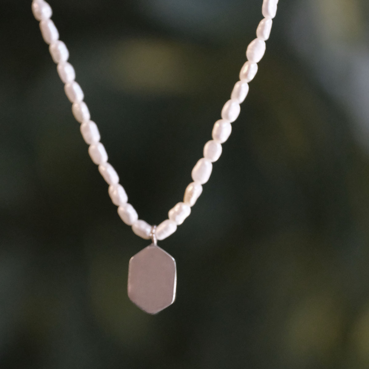 Freshwater Pearl + Moonstone Hexi Necklace - One of a Kind