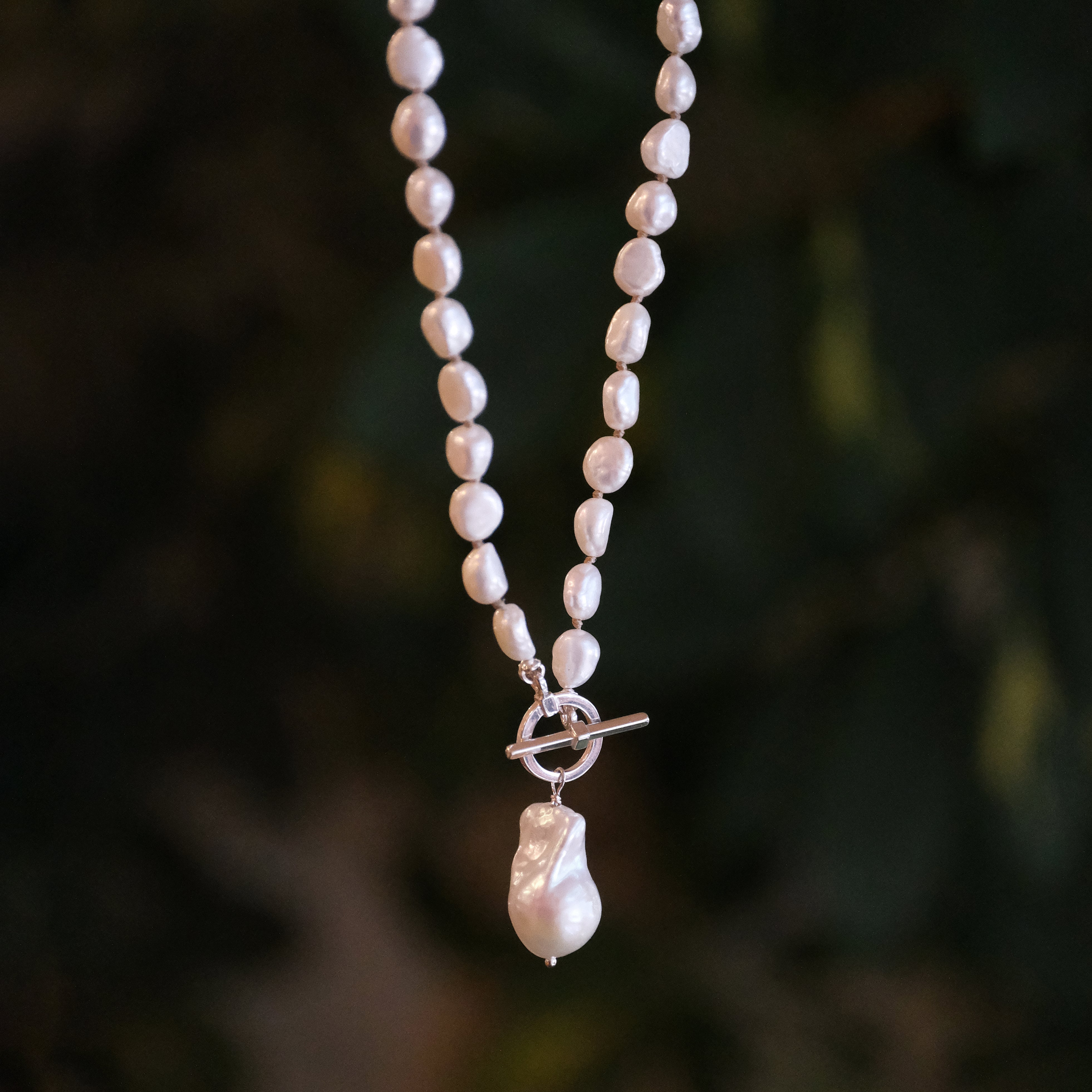 Albino Pearl + Sterling Necklace - One of a Kind