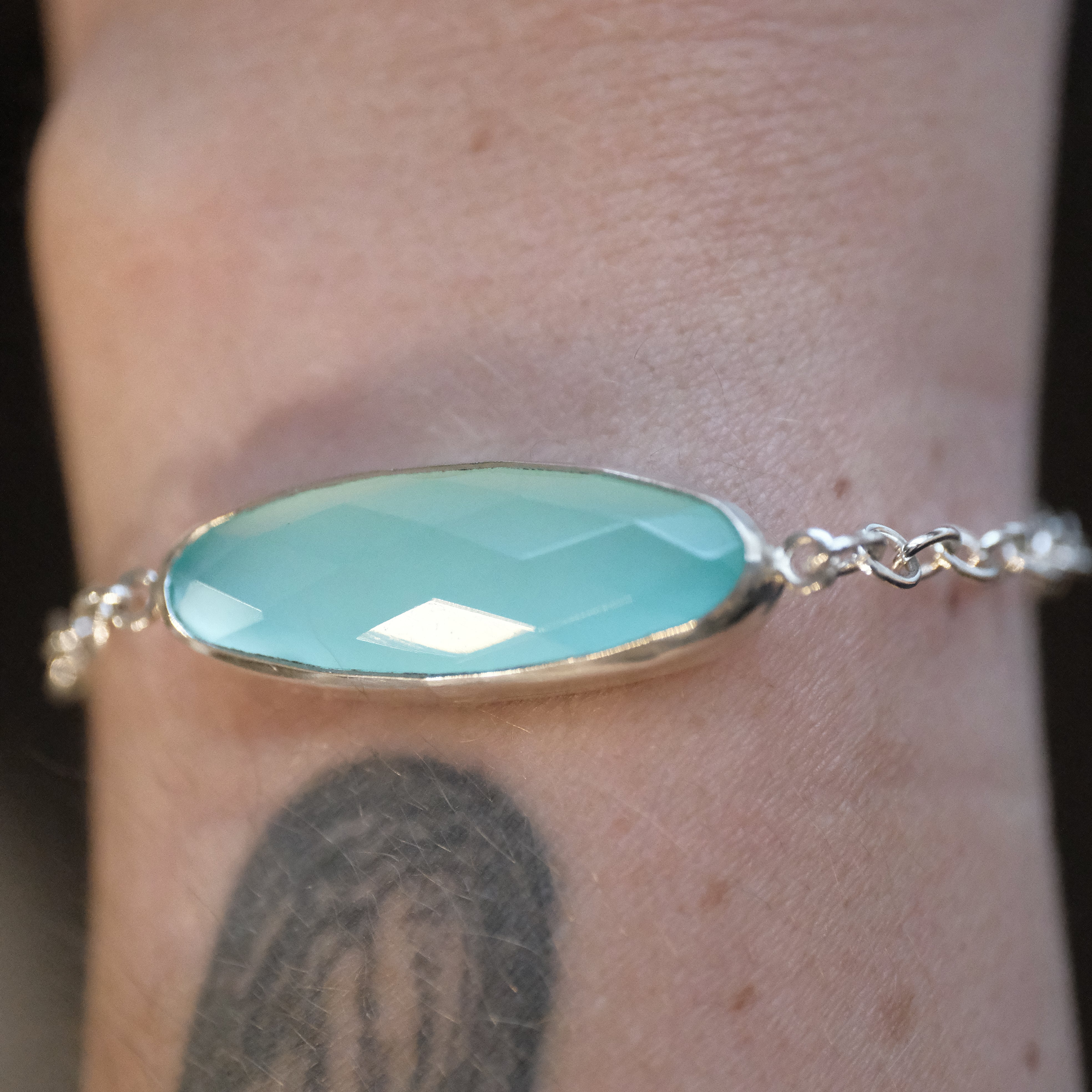 Aqua Chalcedony + Sterling Gemmi Bracelet - One of a Kind