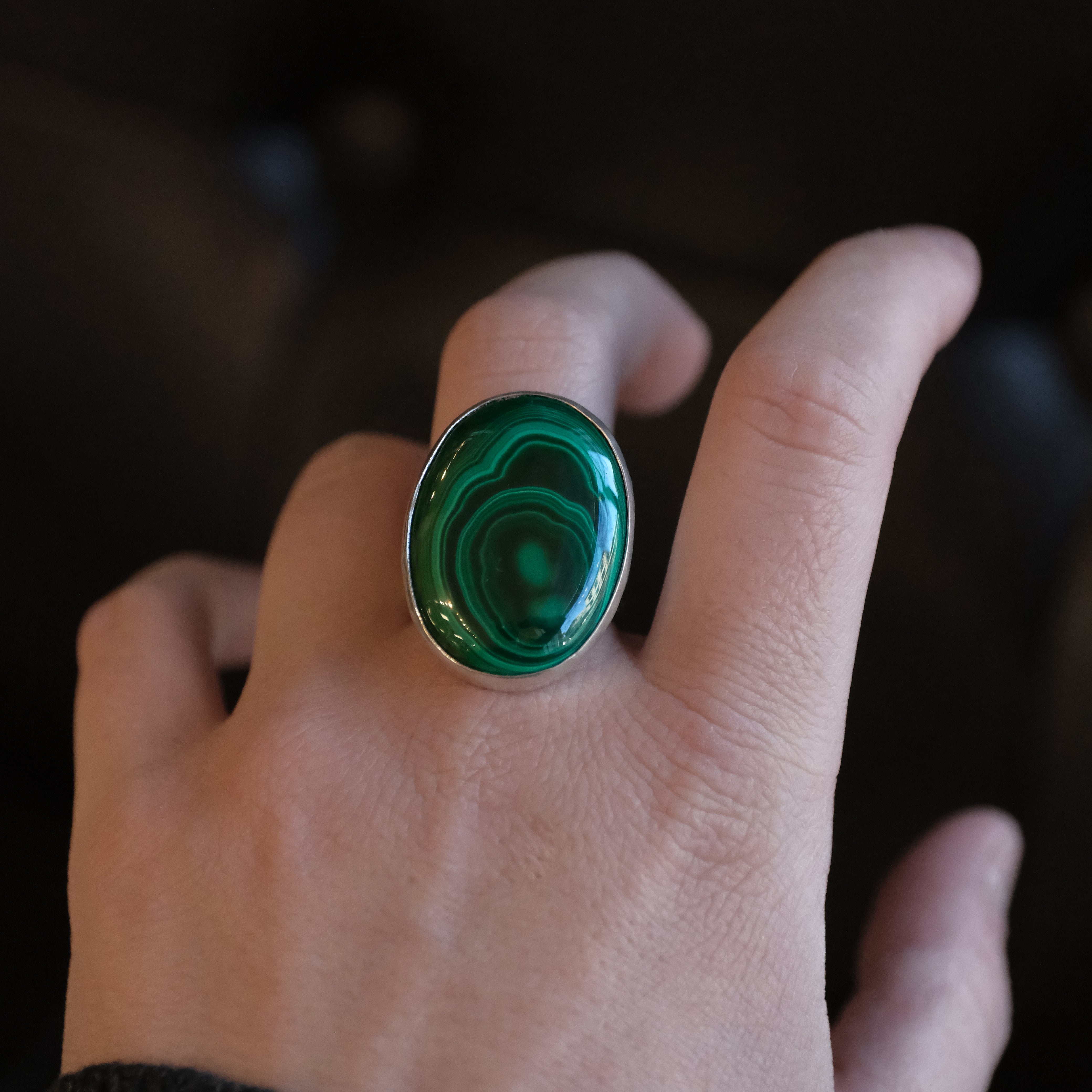 Malachite Meditation Ring (Size 7) - One of a Kind