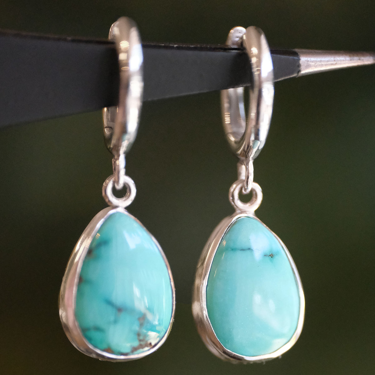 Turquoise Drops of Saturn Earrings - One of a Kind