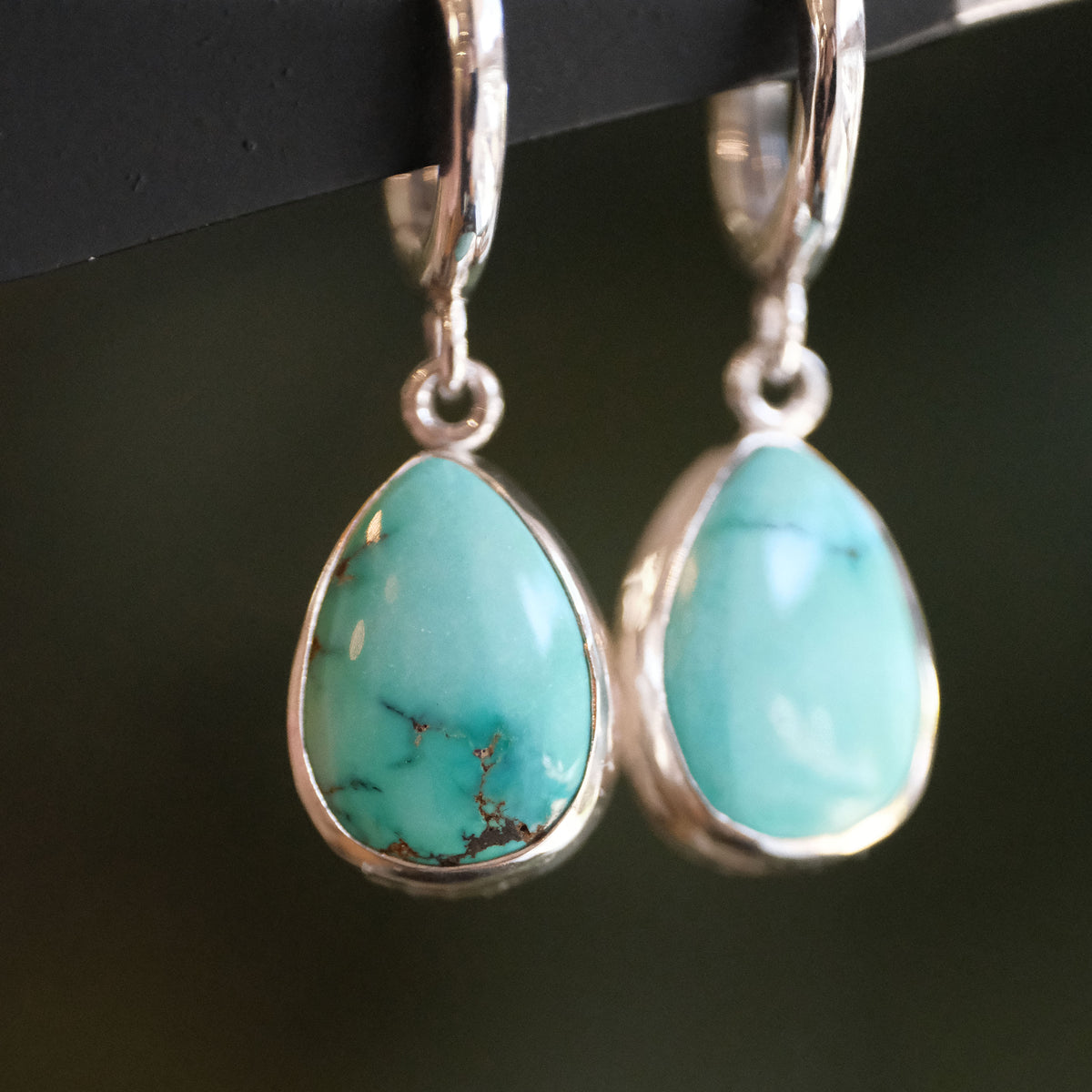 Turquoise Drops of Saturn Earrings - One of a Kind
