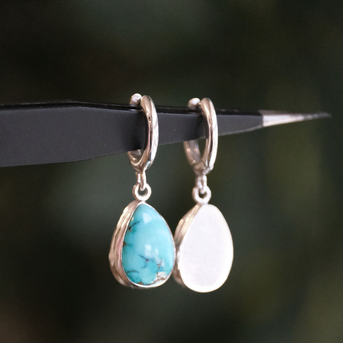 Turquoise Drops of Saturn Earrings - One of a Kind