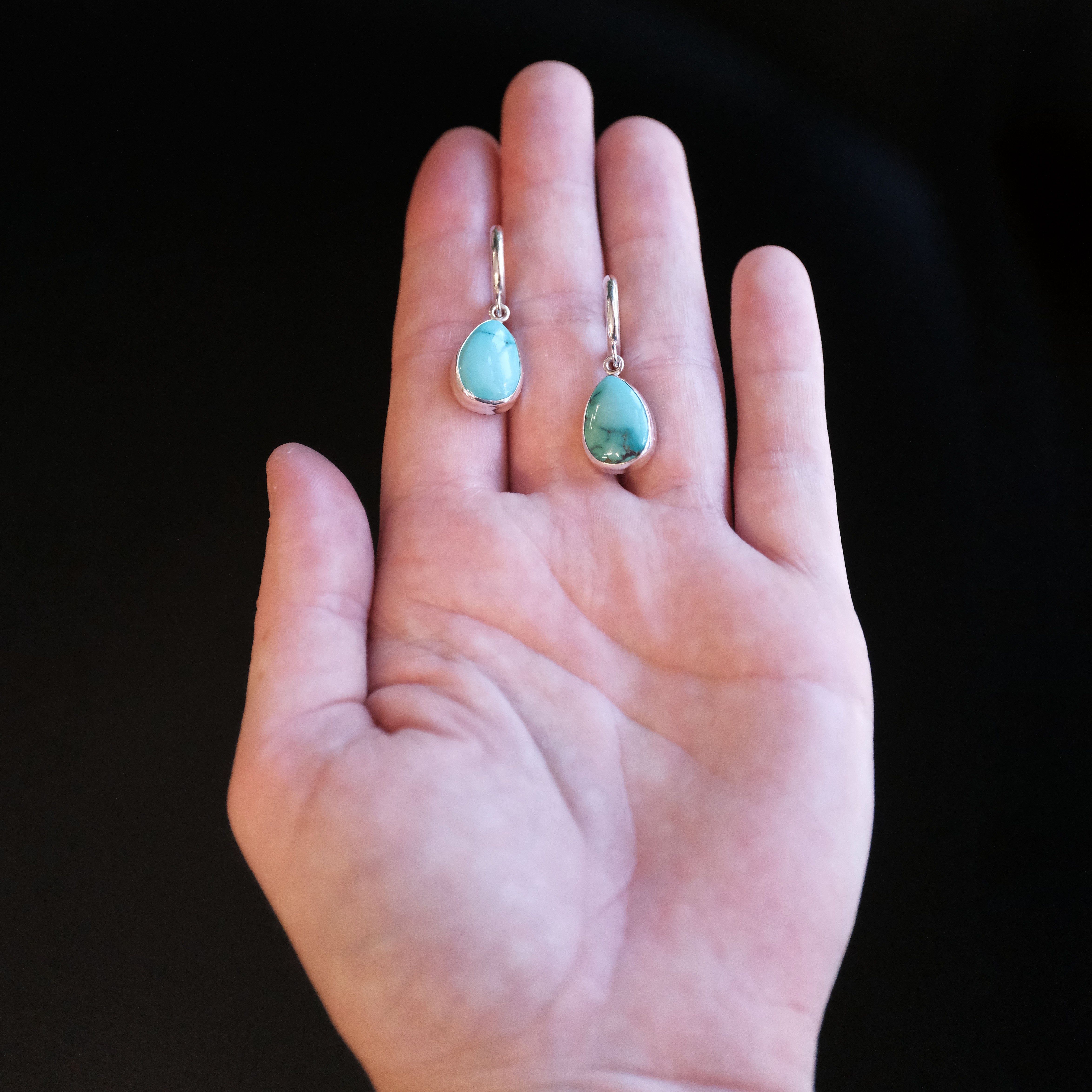 Turquoise Drops of Saturn Earrings - One of a Kind