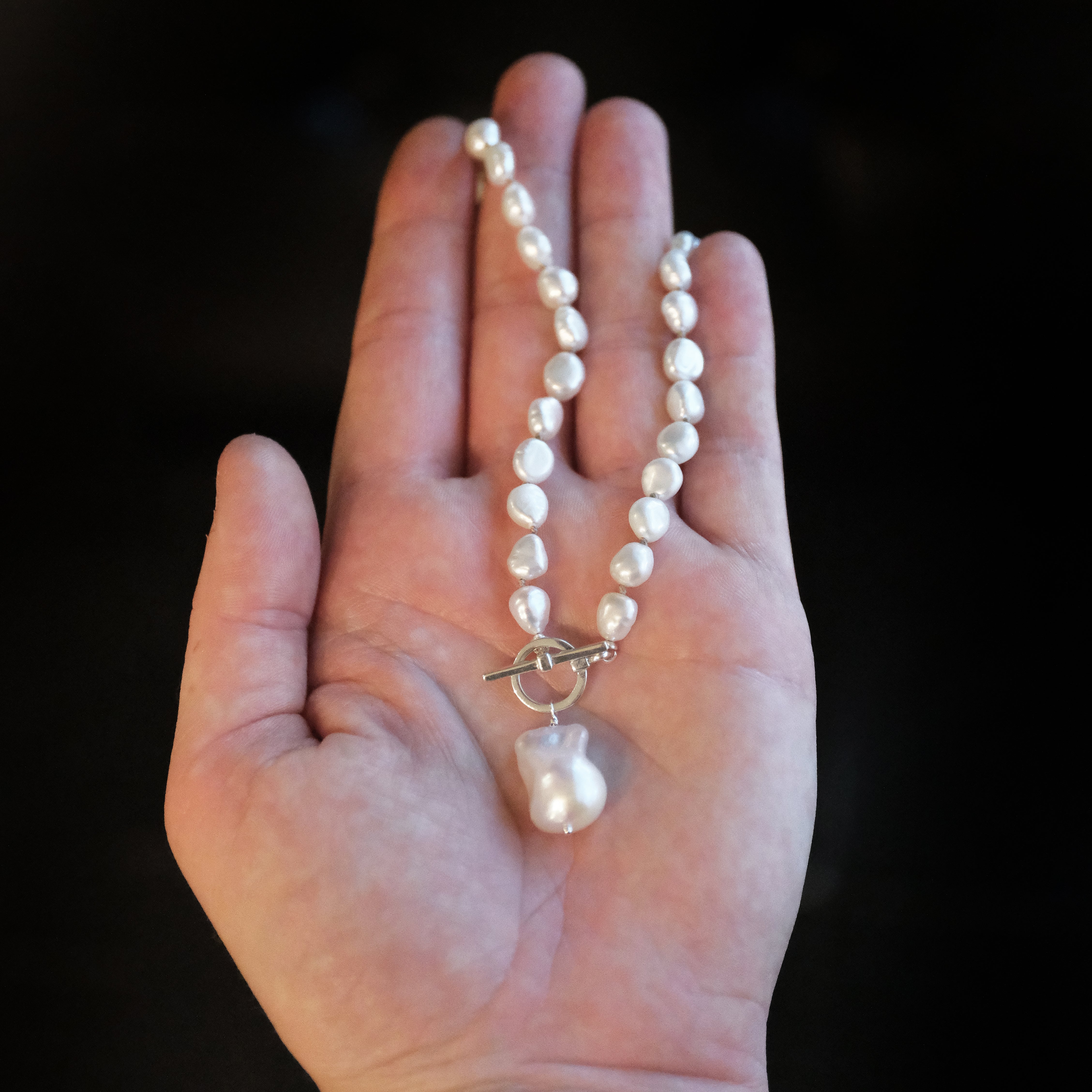 Albino Pearl + Sterling Necklace - One of a Kind