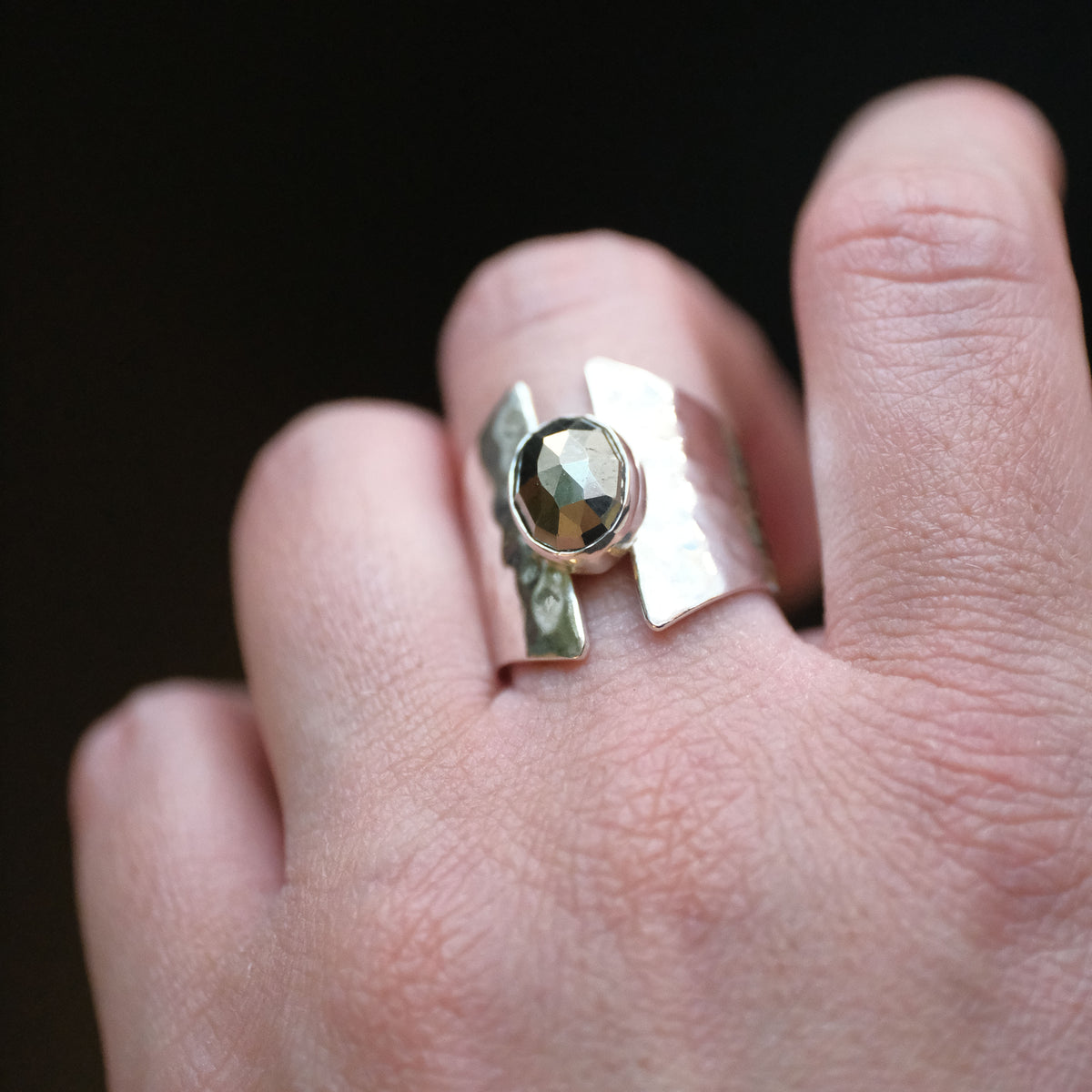 Pyrite Shield Ring (Size 6.5) - One of a Kind