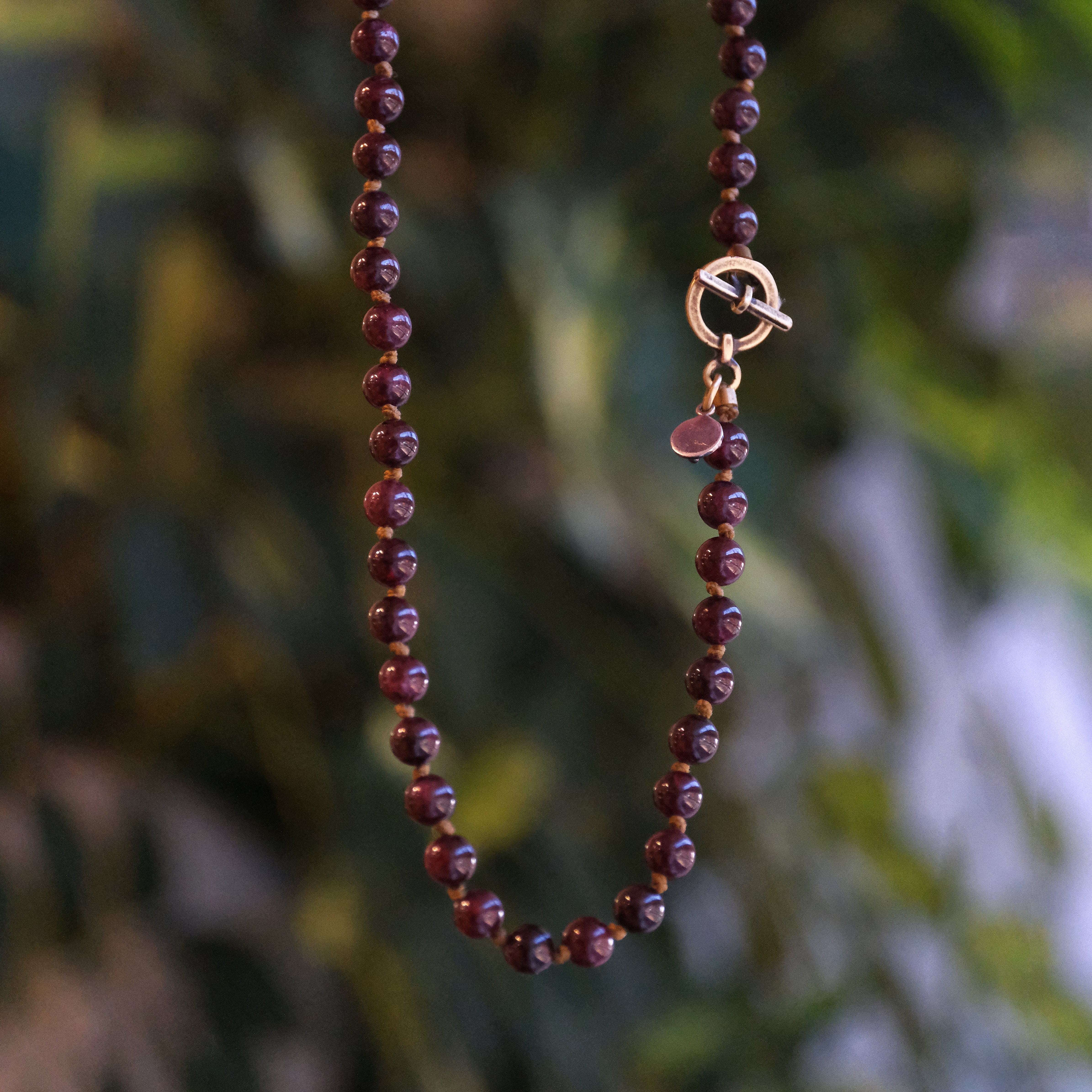 Mulberry Garnet + Brass Necklace - One of a Kind