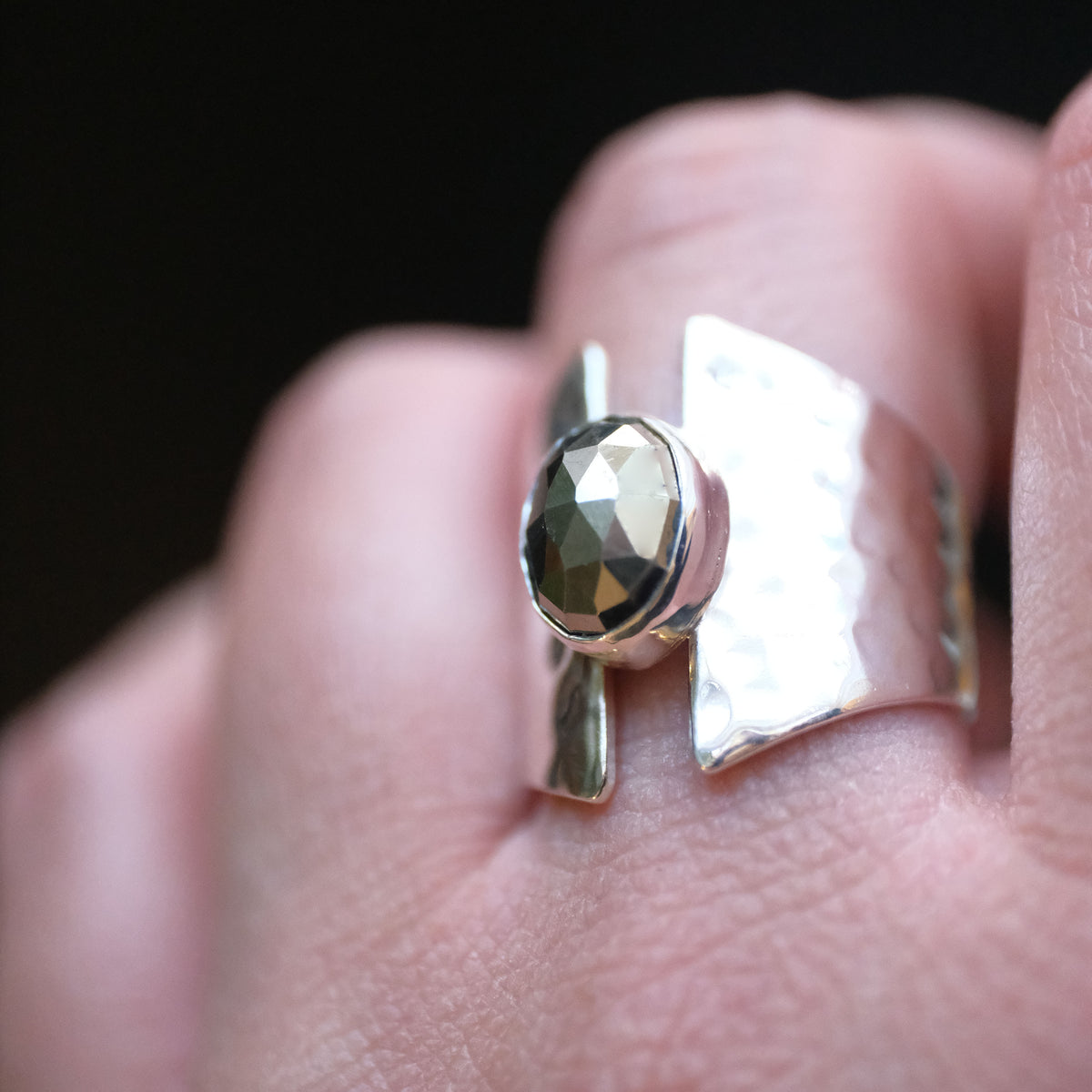 Pyrite Shield Ring (Size 6.5) - One of a Kind