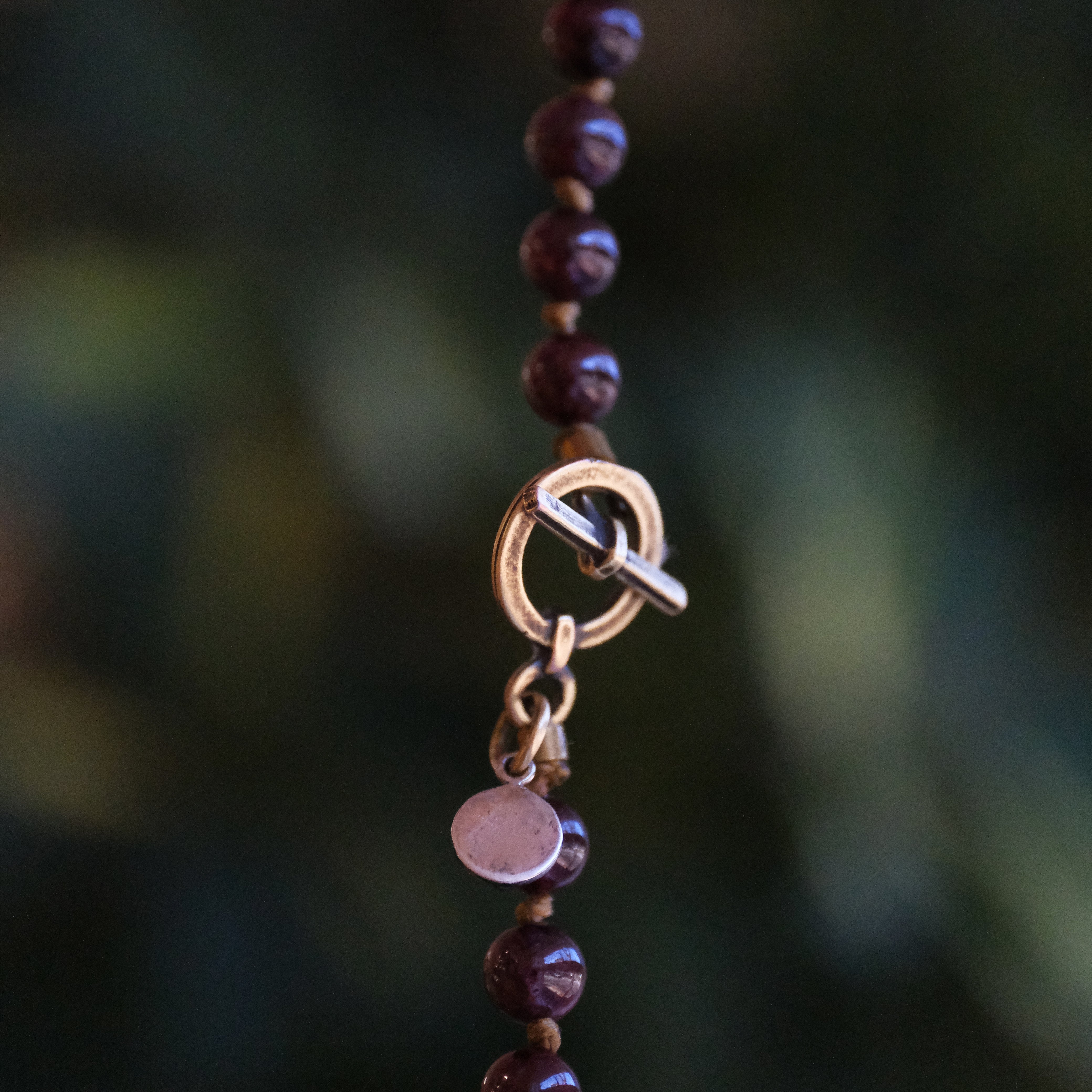 Mulberry Garnet + Brass Necklace - One of a Kind