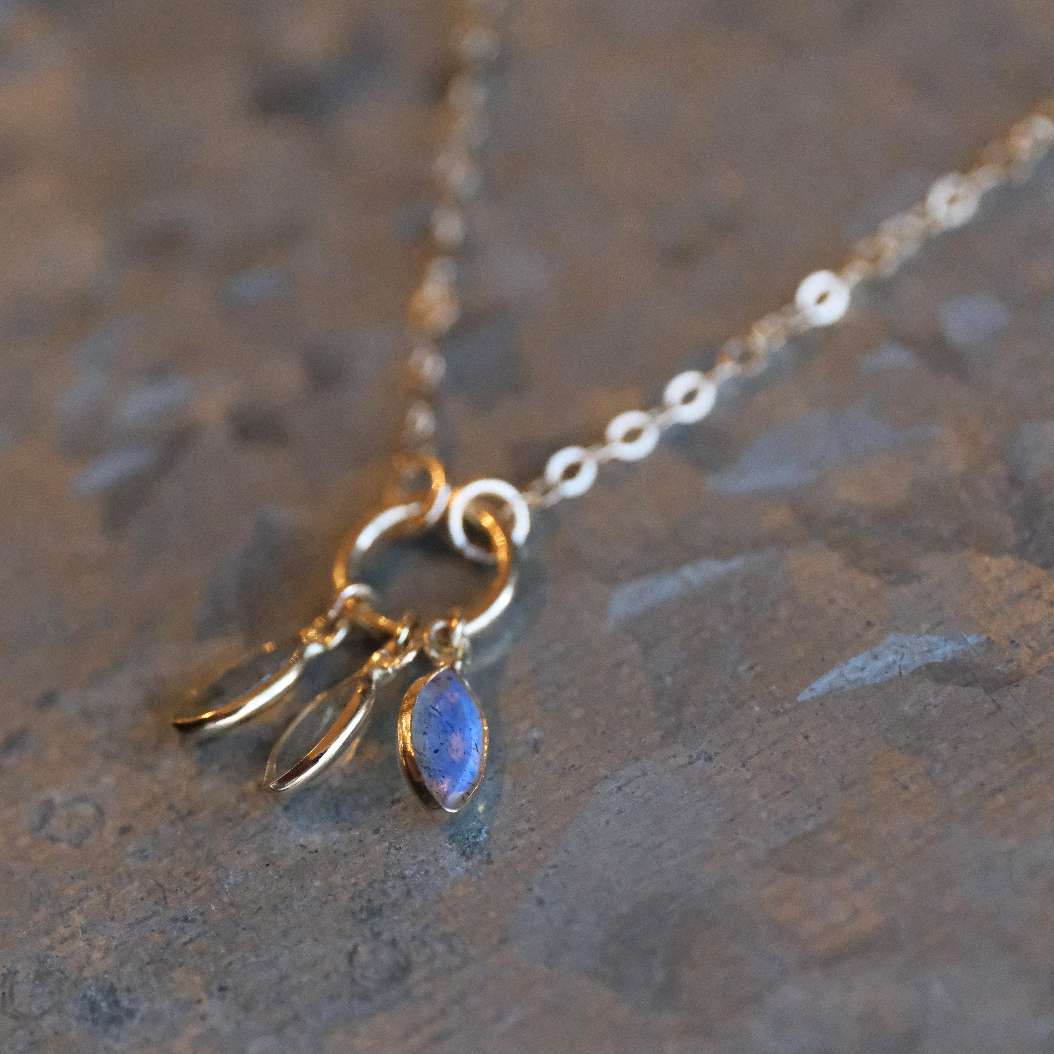 14k + Labradorite Petals Necklace