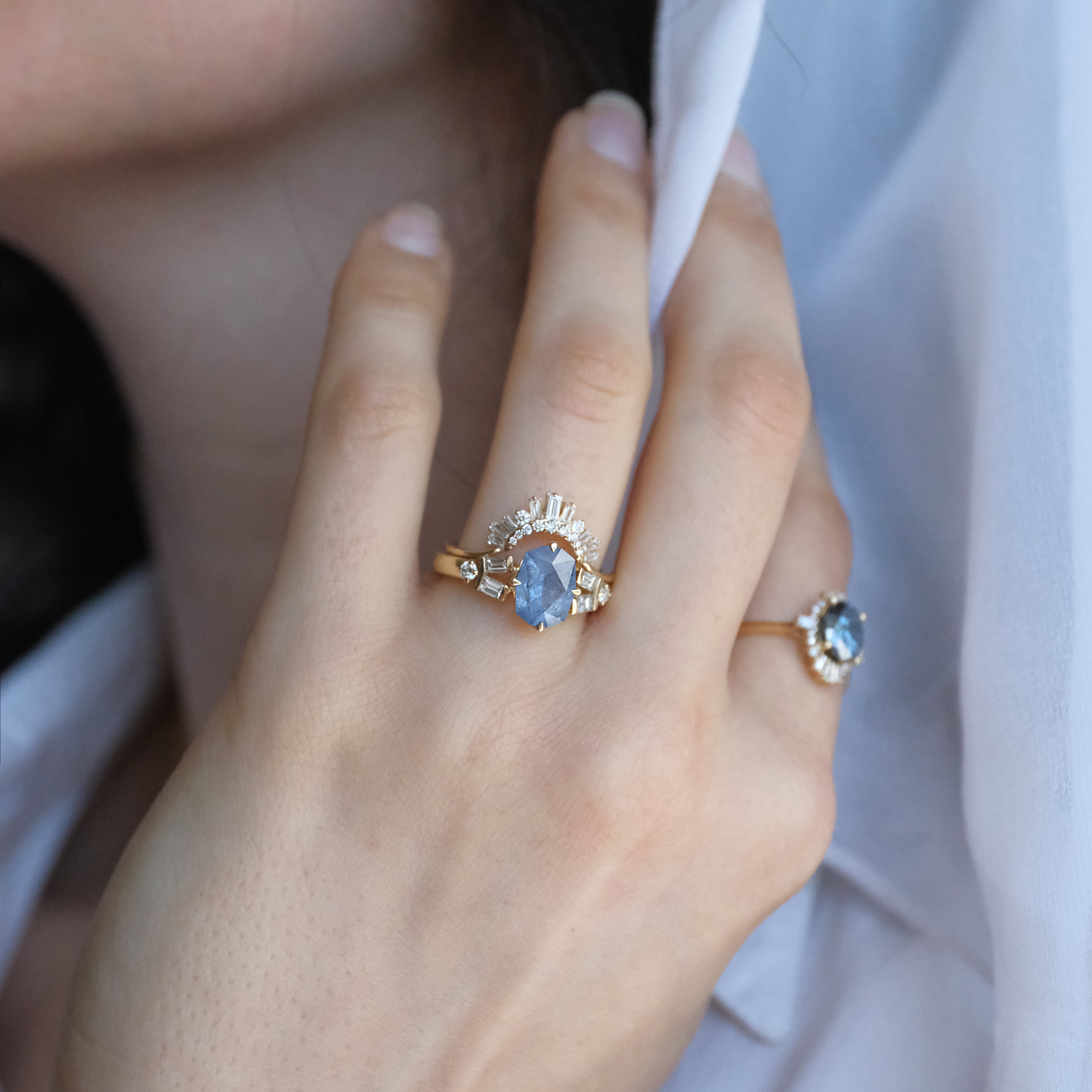 14k Umba Sapphire + Diamond Amana Ring - One of a Kind