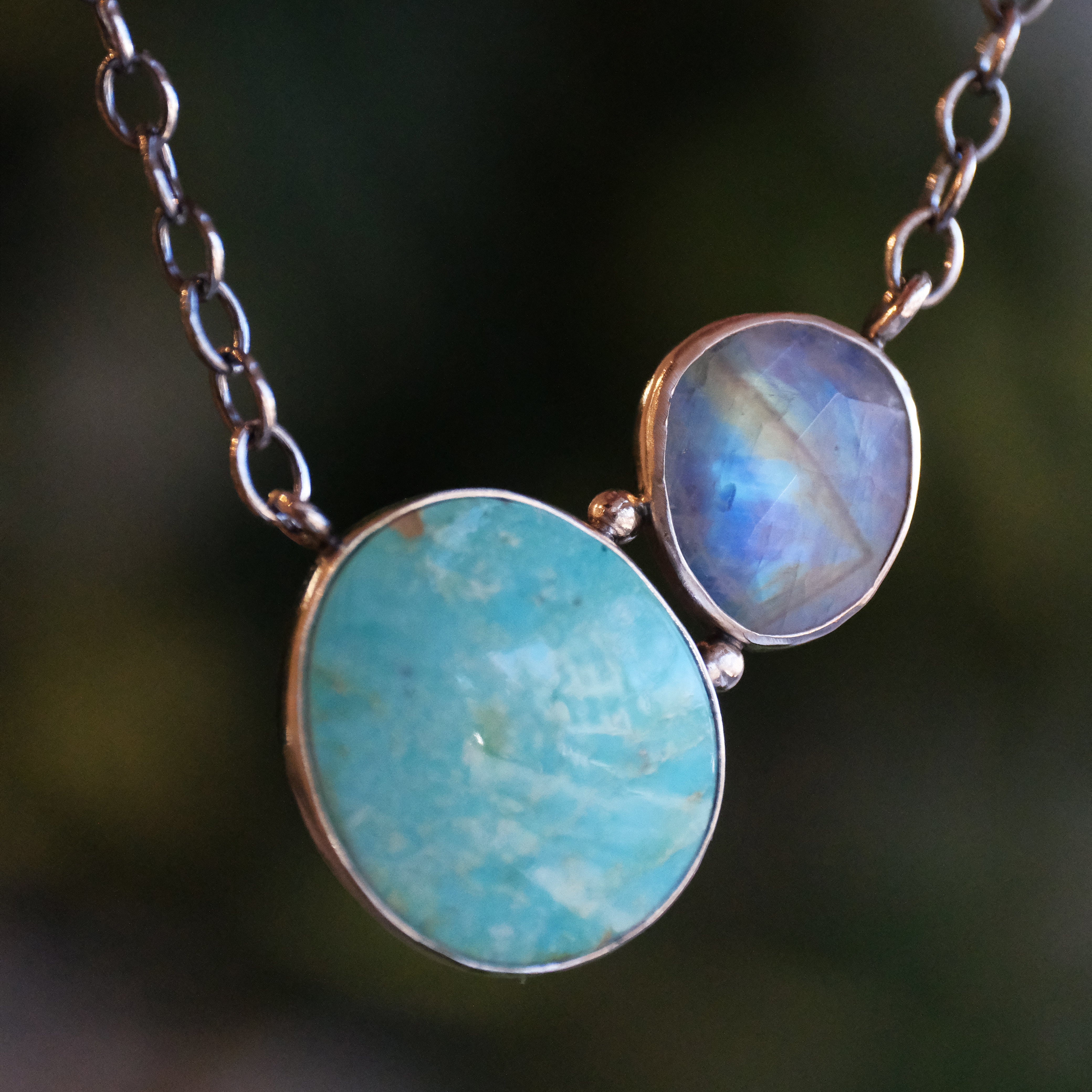Turquoise + Moonstone Amigo Necklace - One of a Kind