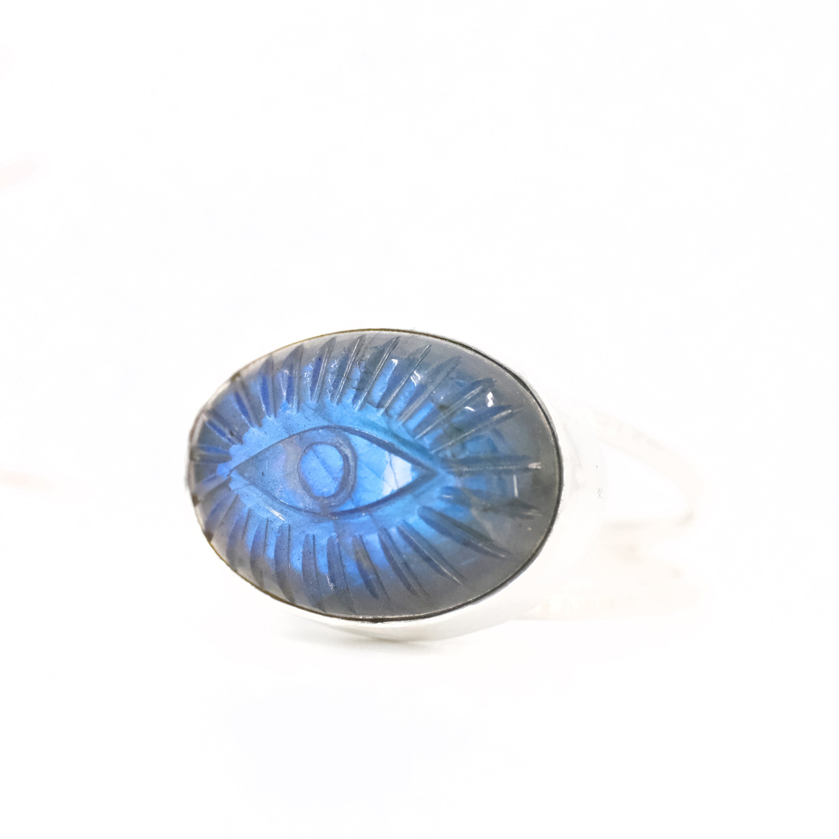 Labradorite Evil Eye Protector Ring (Size 9) - One of a Kind