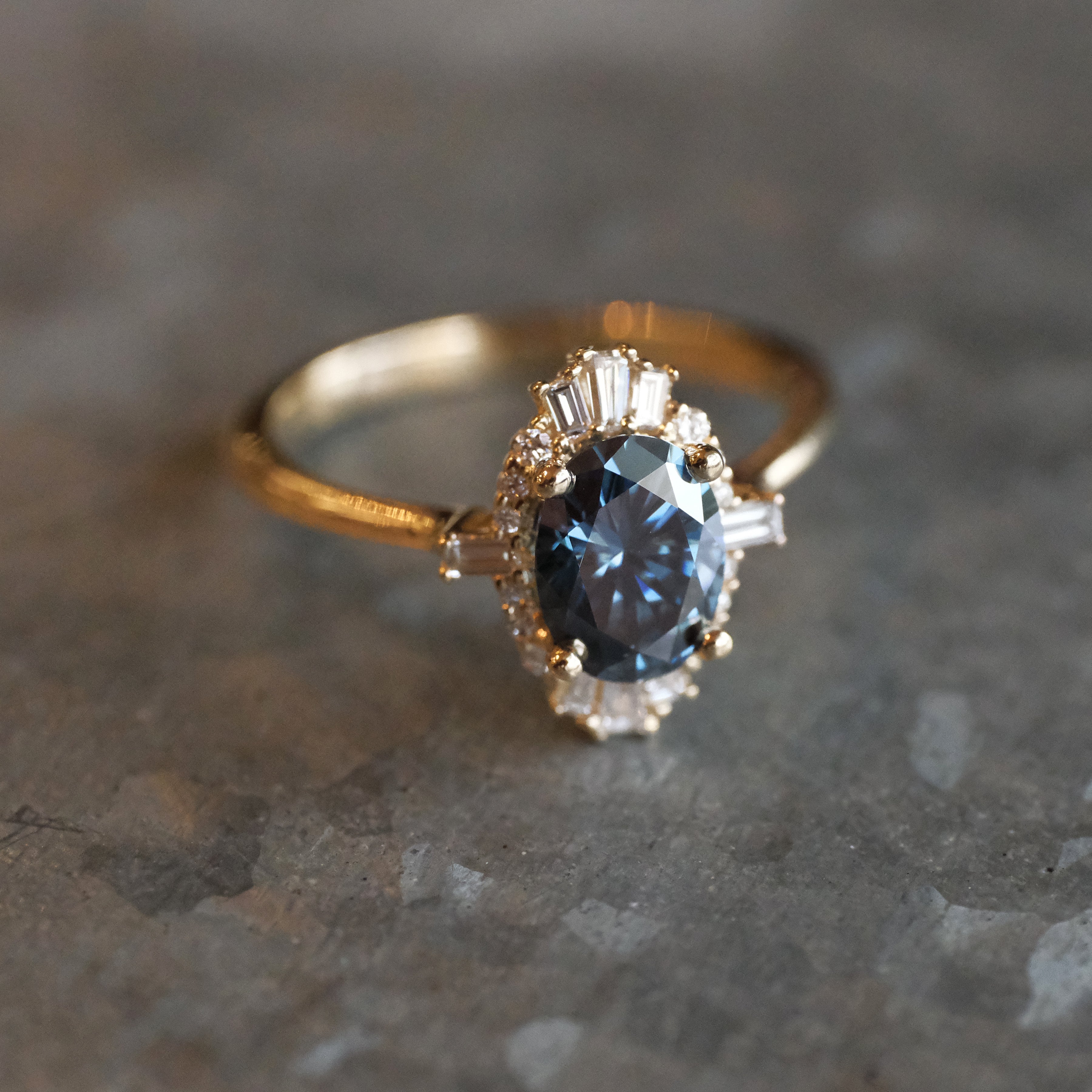14k Moissanite + Diamond Chareau Ring