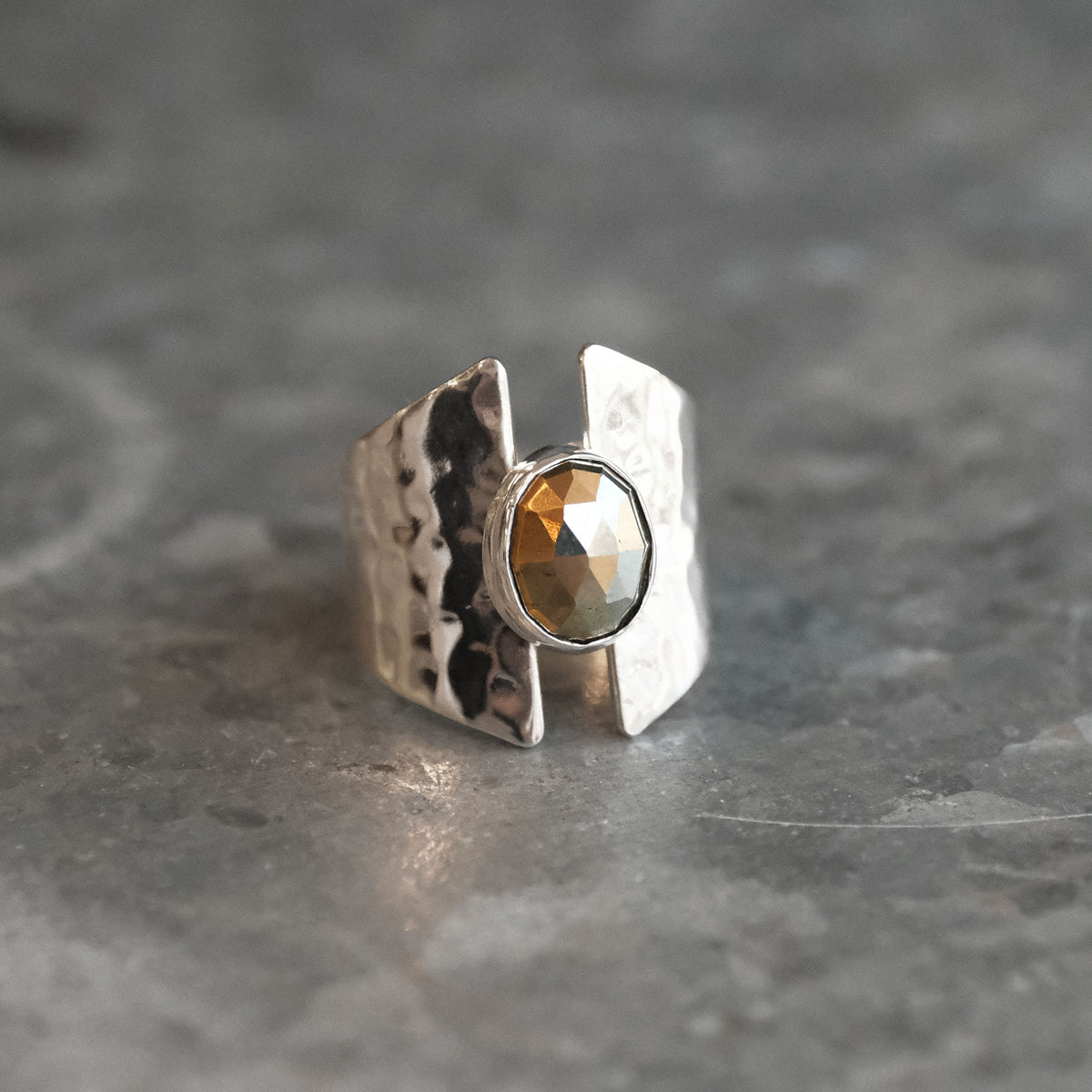 Pyrite Shield Ring (Size 6.5) - One of a Kind