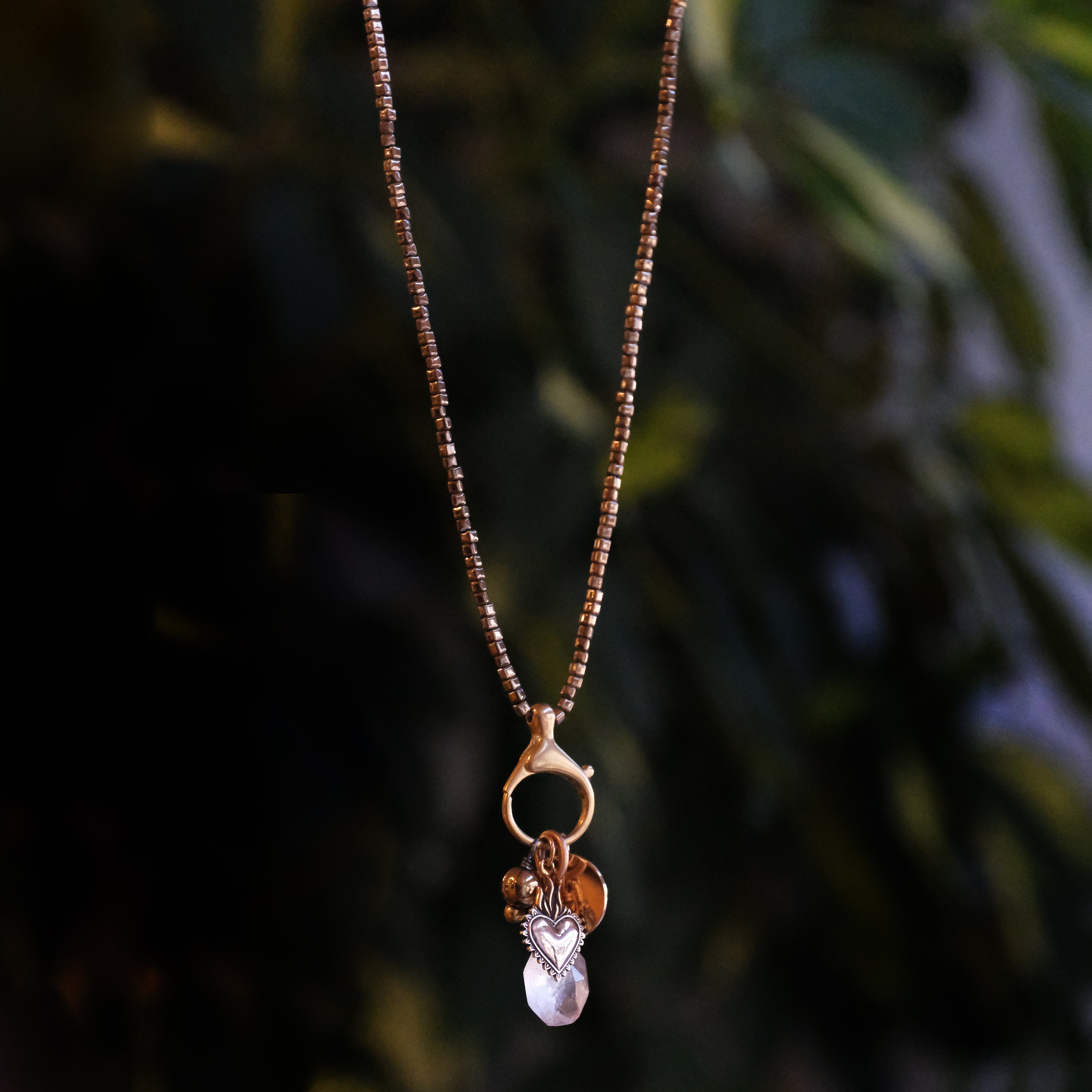 Inkeeper Pyrite Bronze + Brass Necklace - One of a Kind