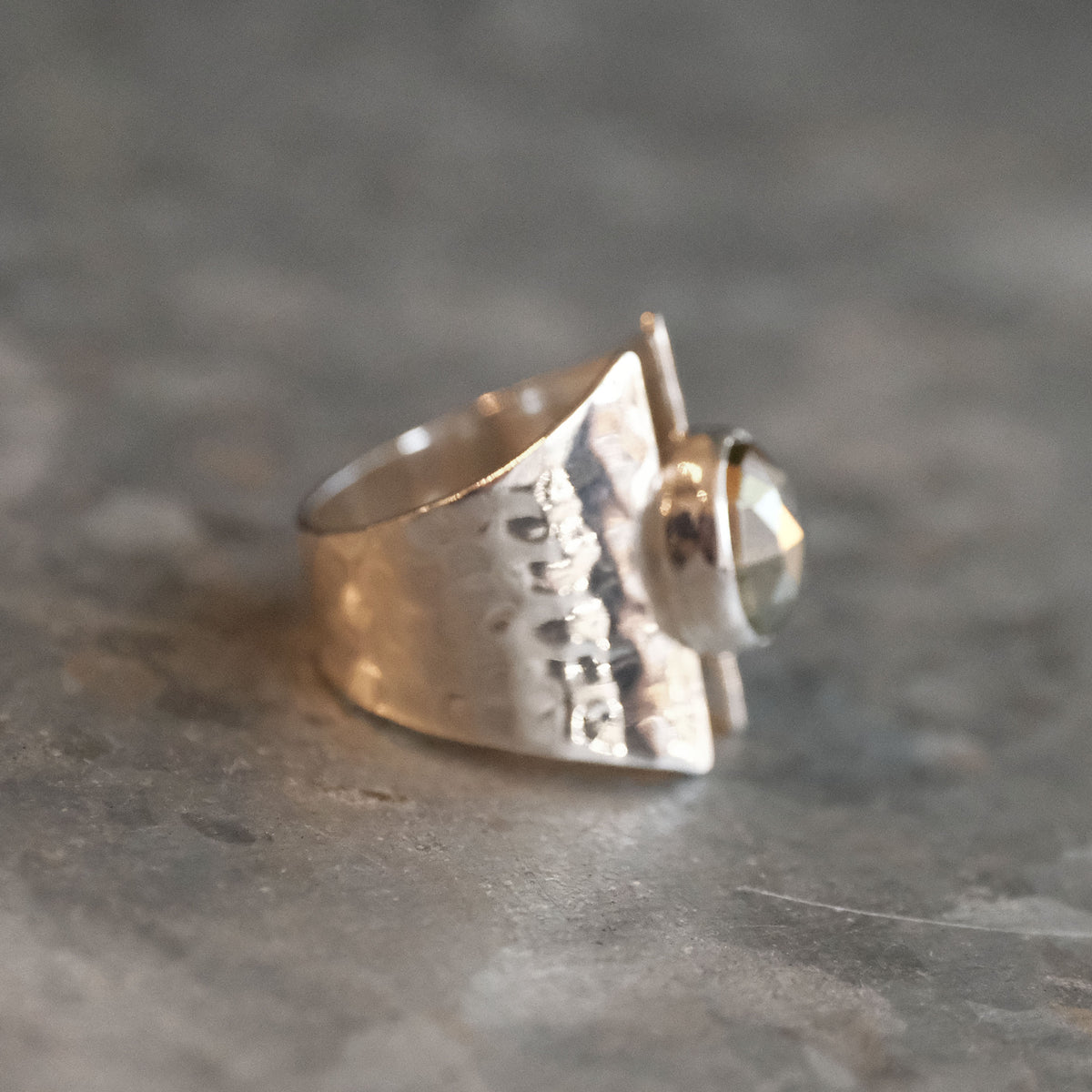 Pyrite Shield Ring (Size 6.5) - One of a Kind