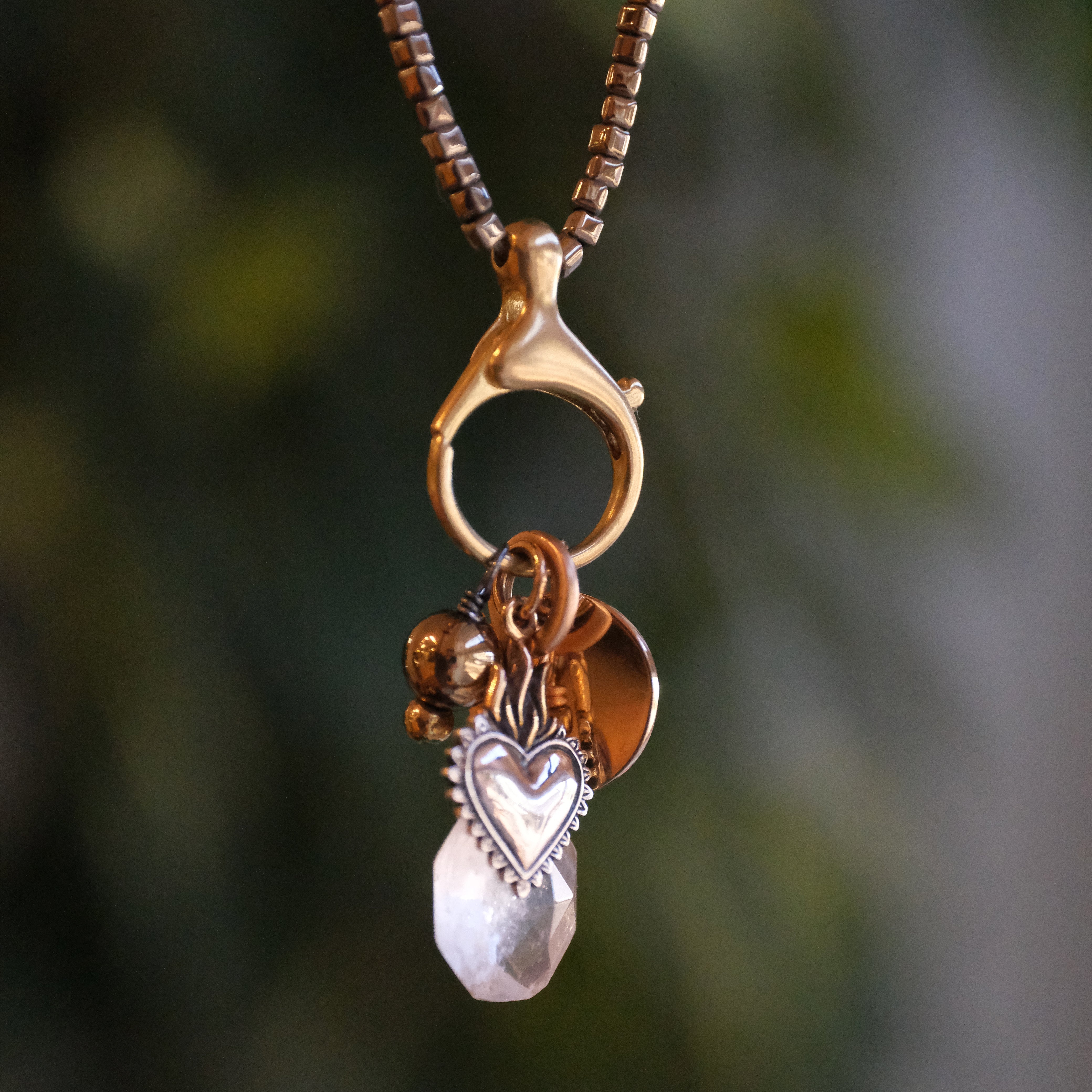 Inkeeper Pyrite Bronze + Brass Necklace - One of a Kind