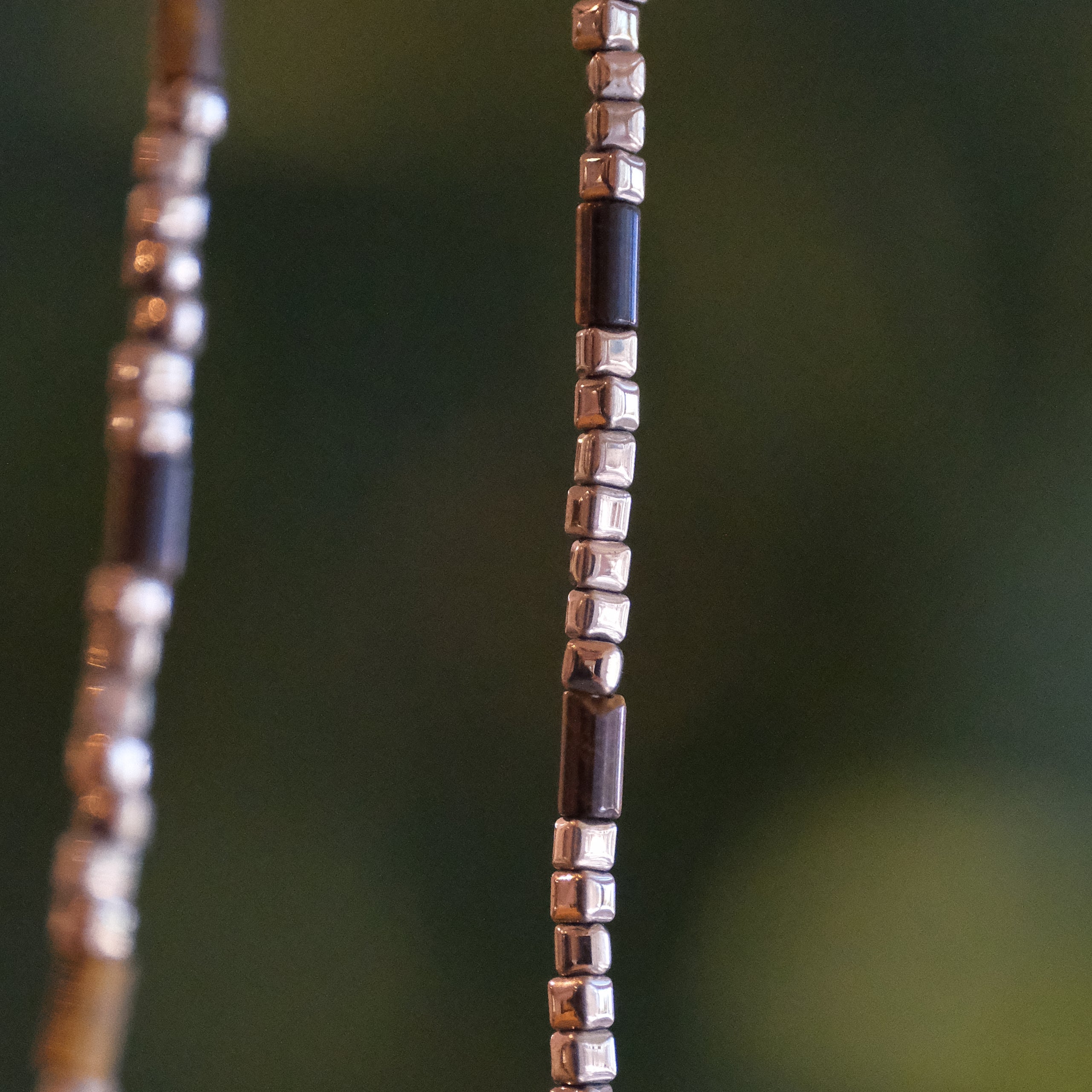Tiger Eye + Pyrite Pattern Necklace - One of a Kind