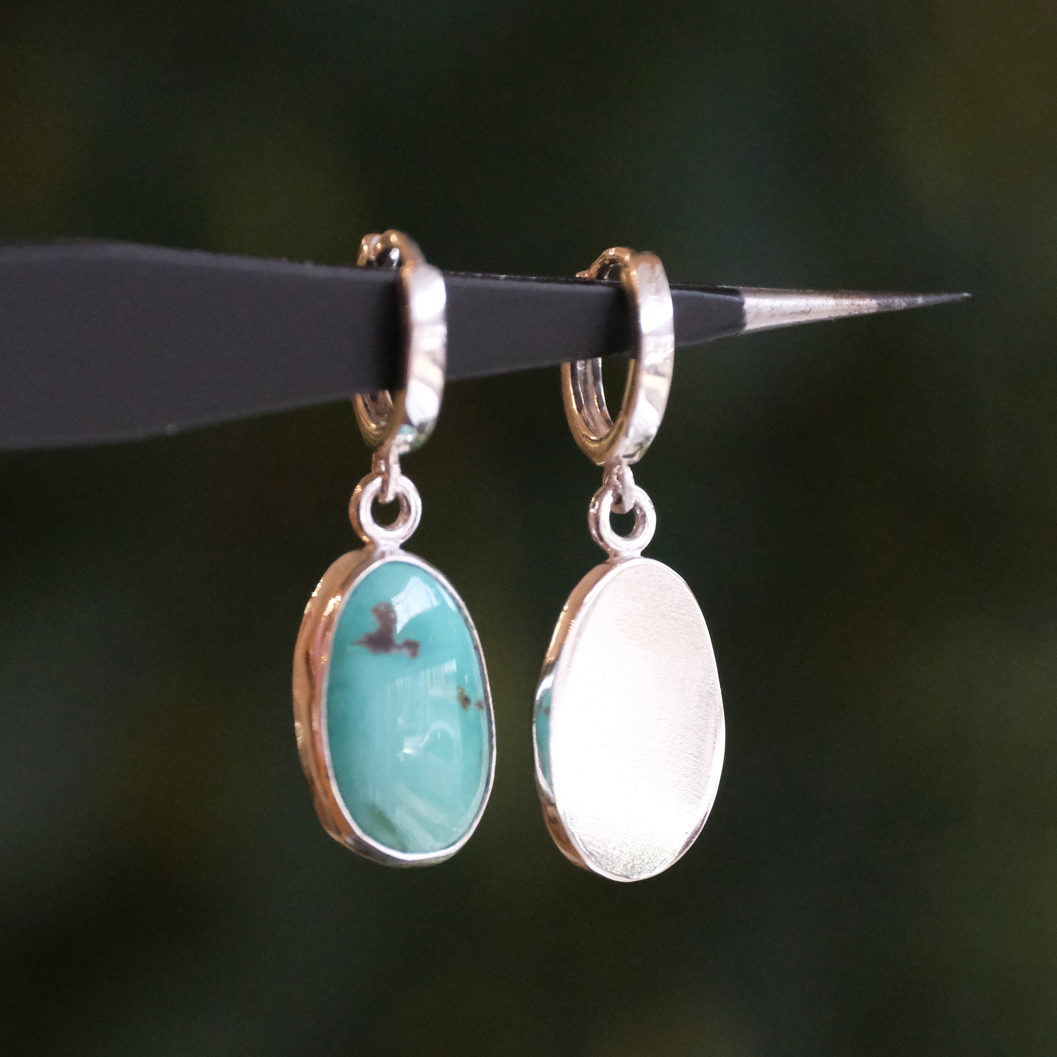 Turquoise Drops of Saturn Earrings - One of a Kind