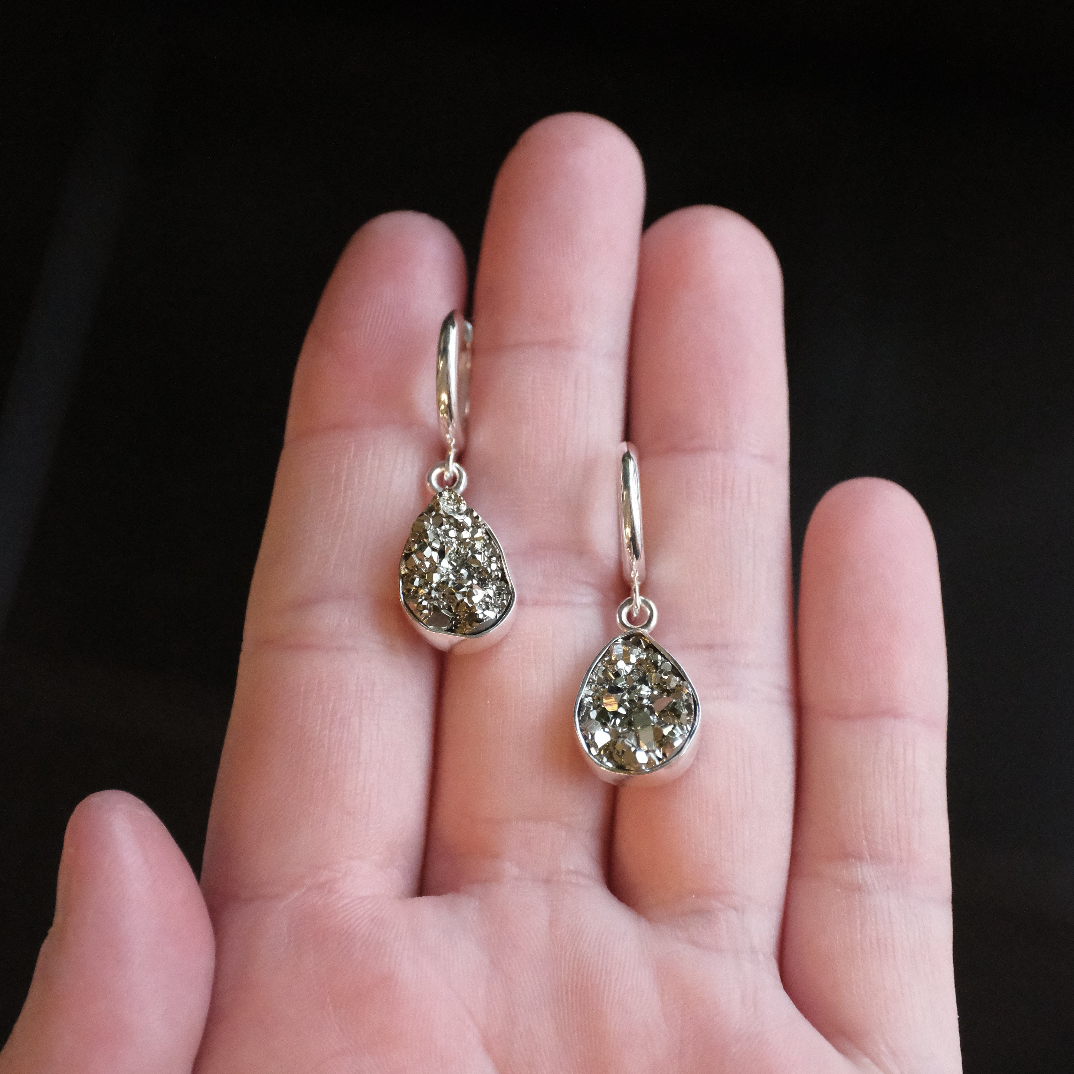 Pyrite + Sterling Gold Rush Earrings - One of a Kind