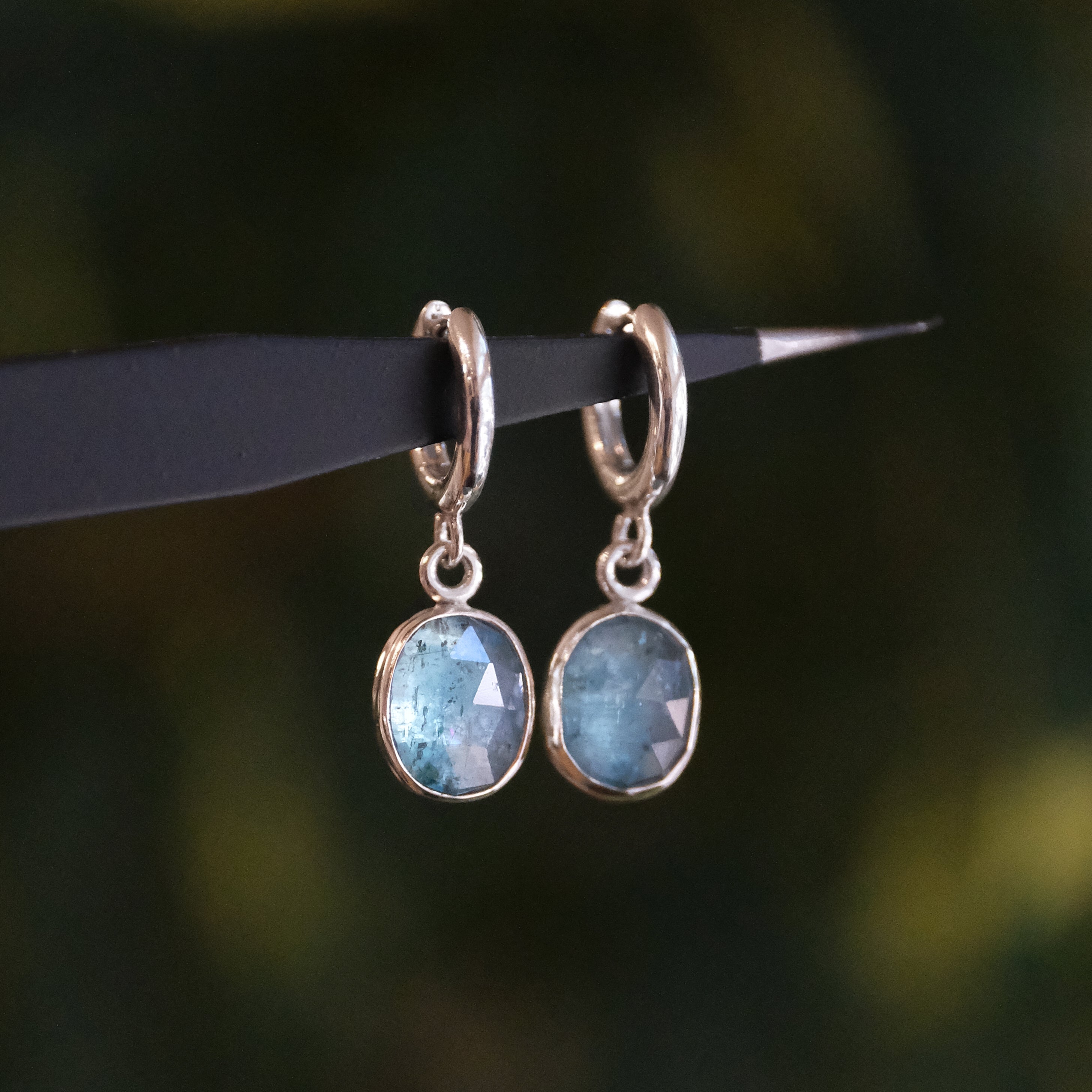 Kyanite Oceanic Hugger Earrings - One of a Kind
