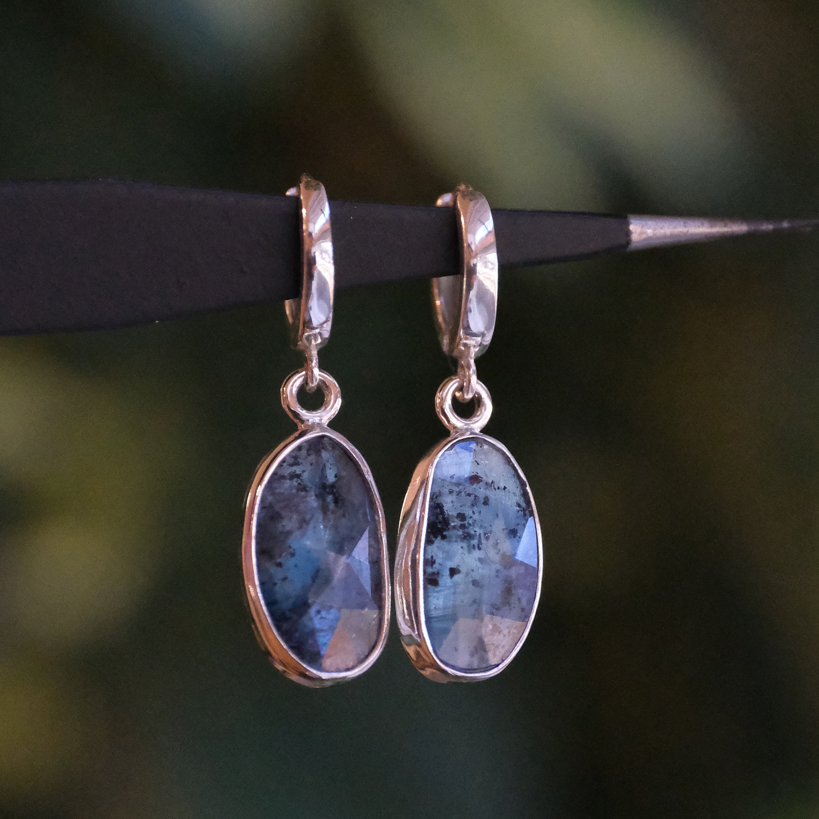 Kyanite Oceanic Hugger Earrings - One of a Kind