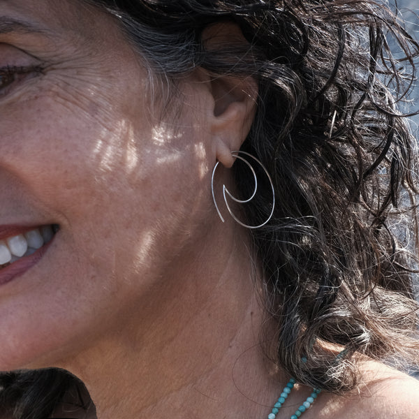 Sterling Open Wave Earrings