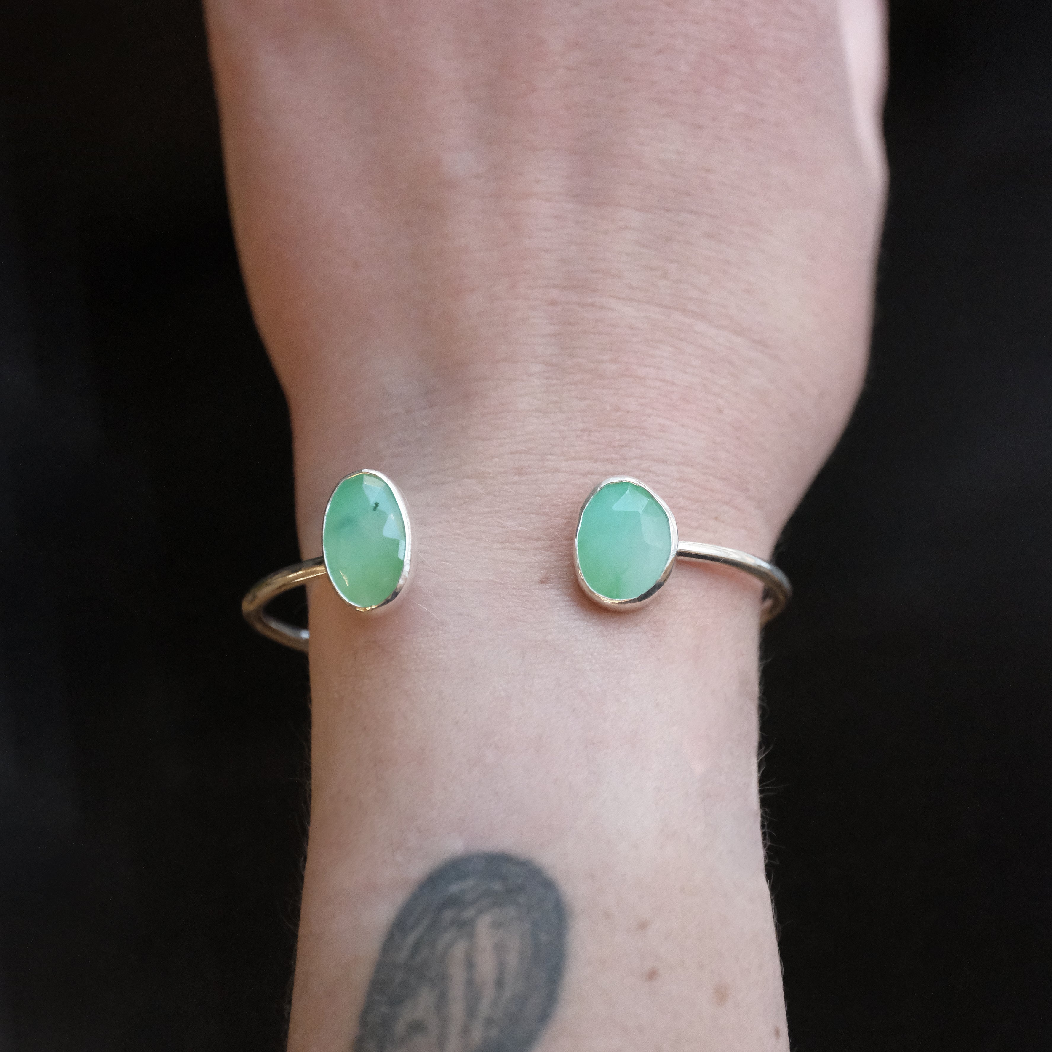 Aqua Chrysoprase Duo Cuff - One of a Kind