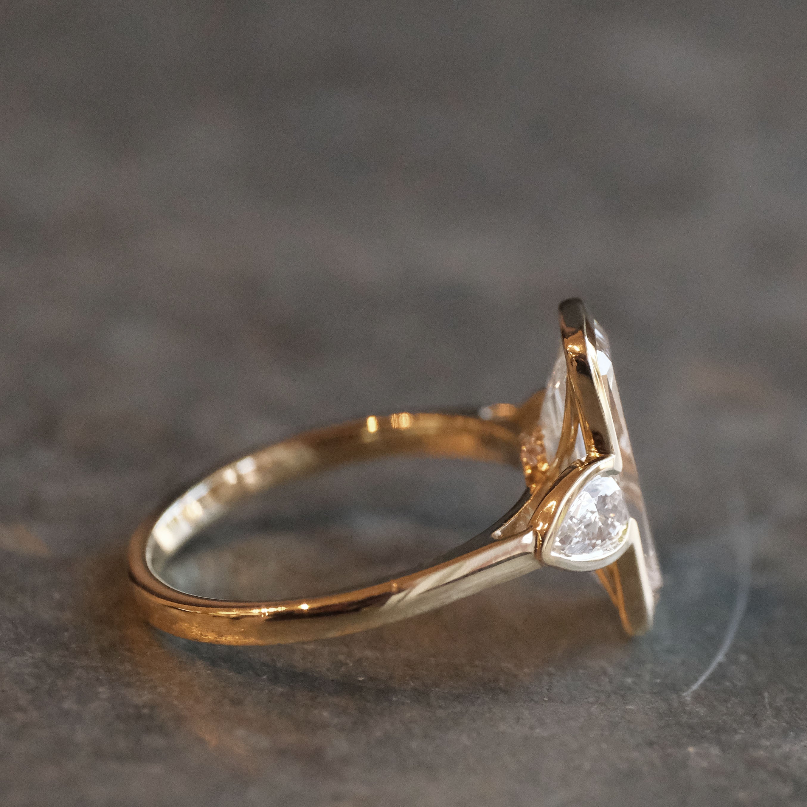 14k + Lab Diamond Ashoka Ring
