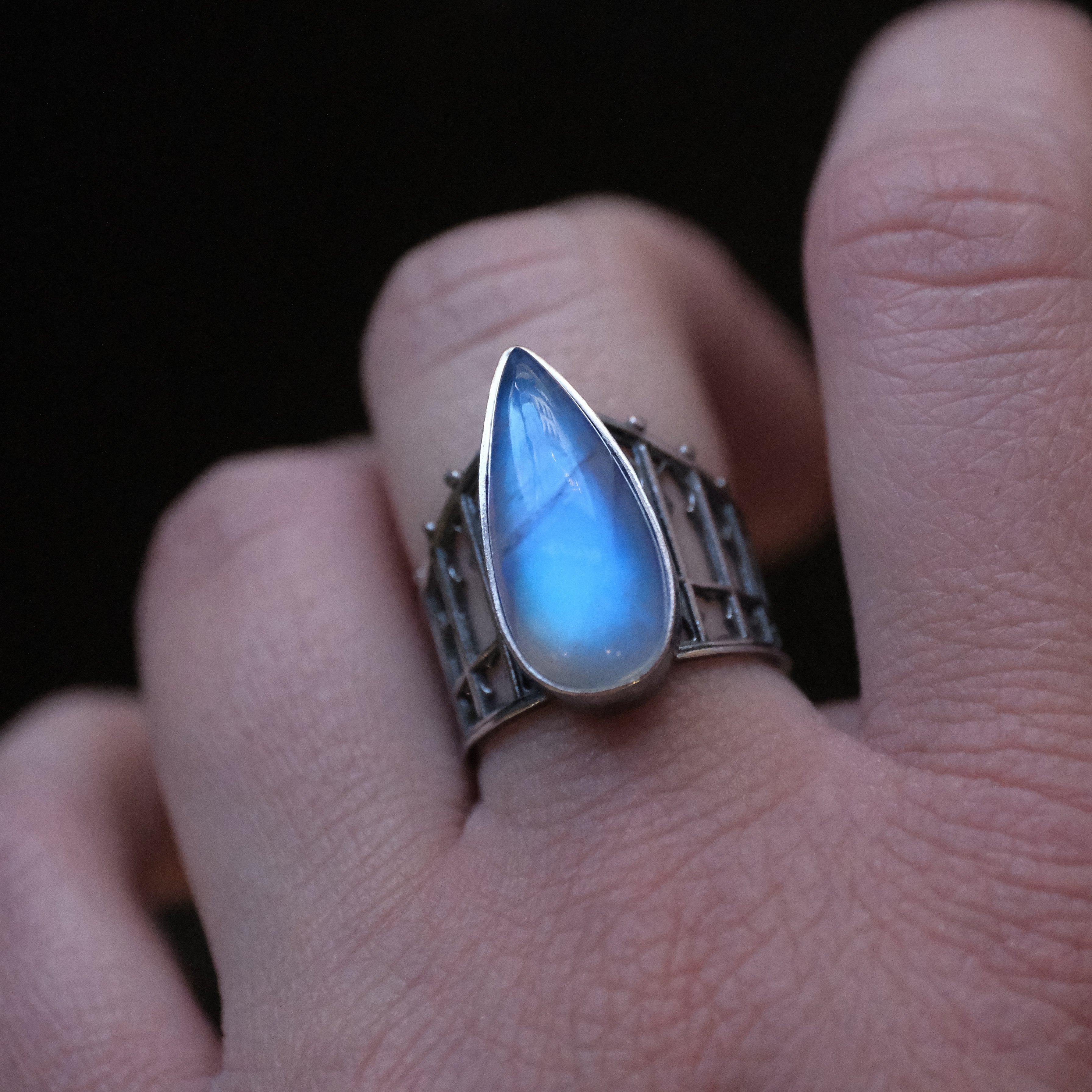 Moonstone Cathedral Ring (Size 6) - One of a Kind