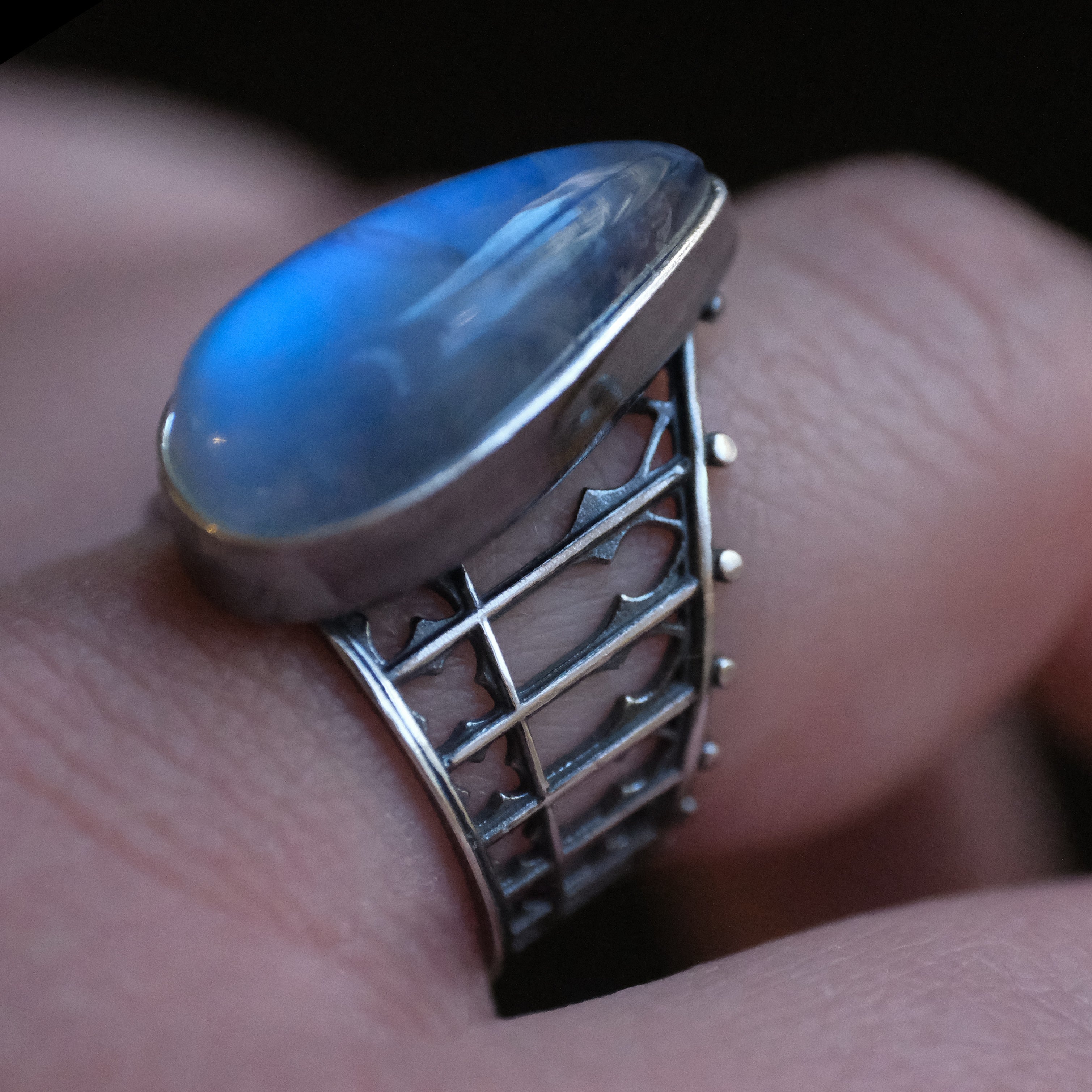 Moonstone Cathedral Ring (Size 6) - One of a Kind