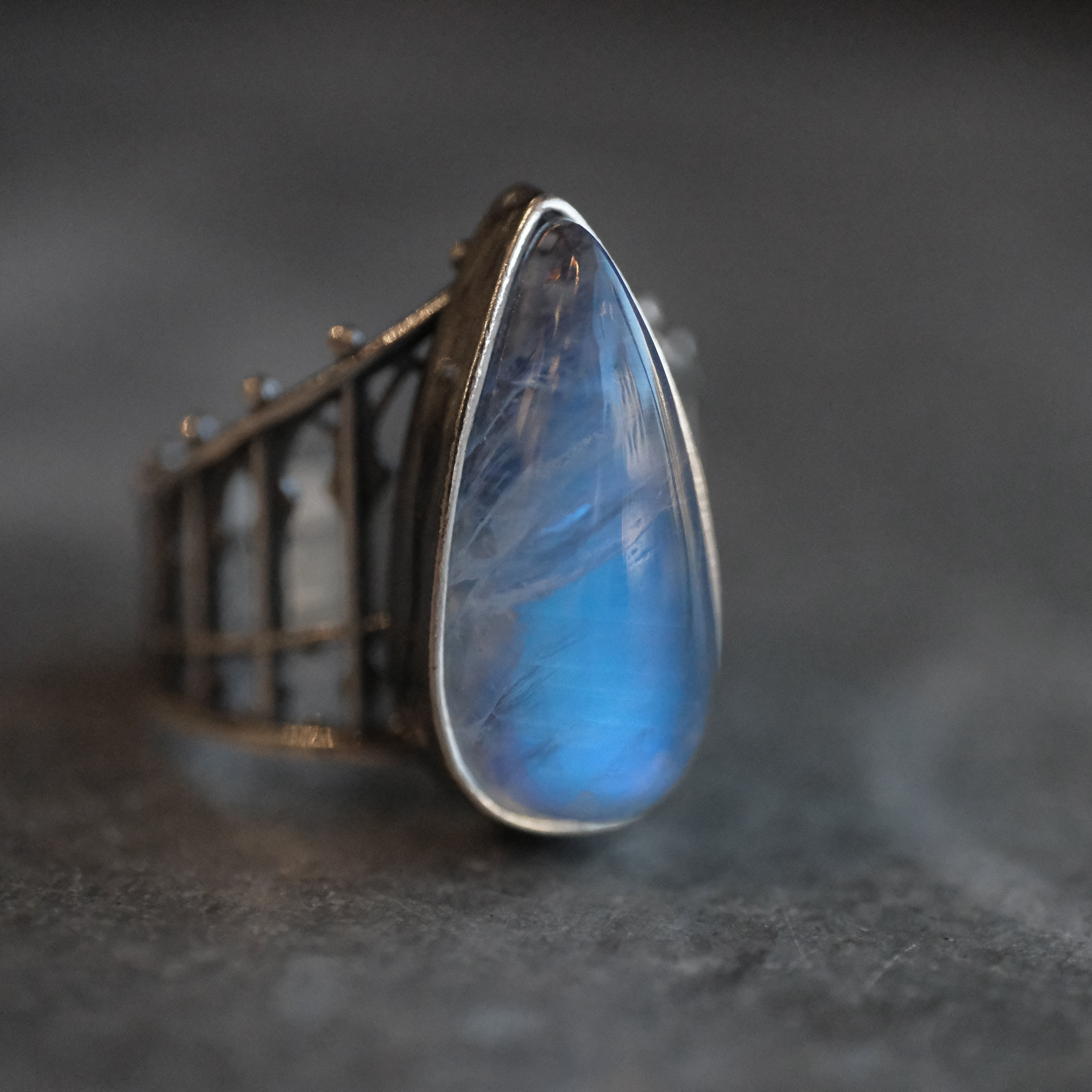 Moonstone Cathedral Ring (Size 6) - One of a Kind