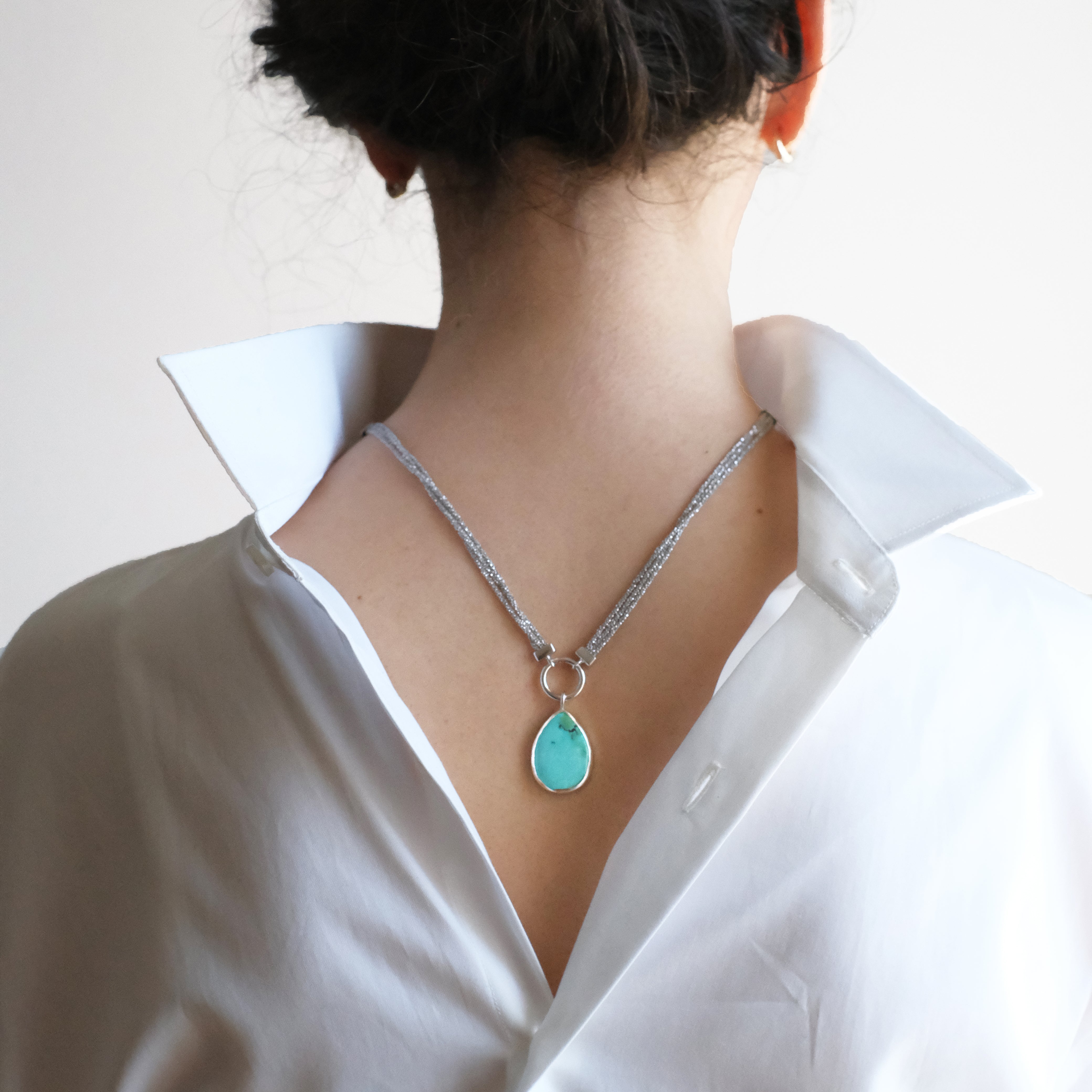 Turquoise + Sterling Malta Necklace - One of a Kind