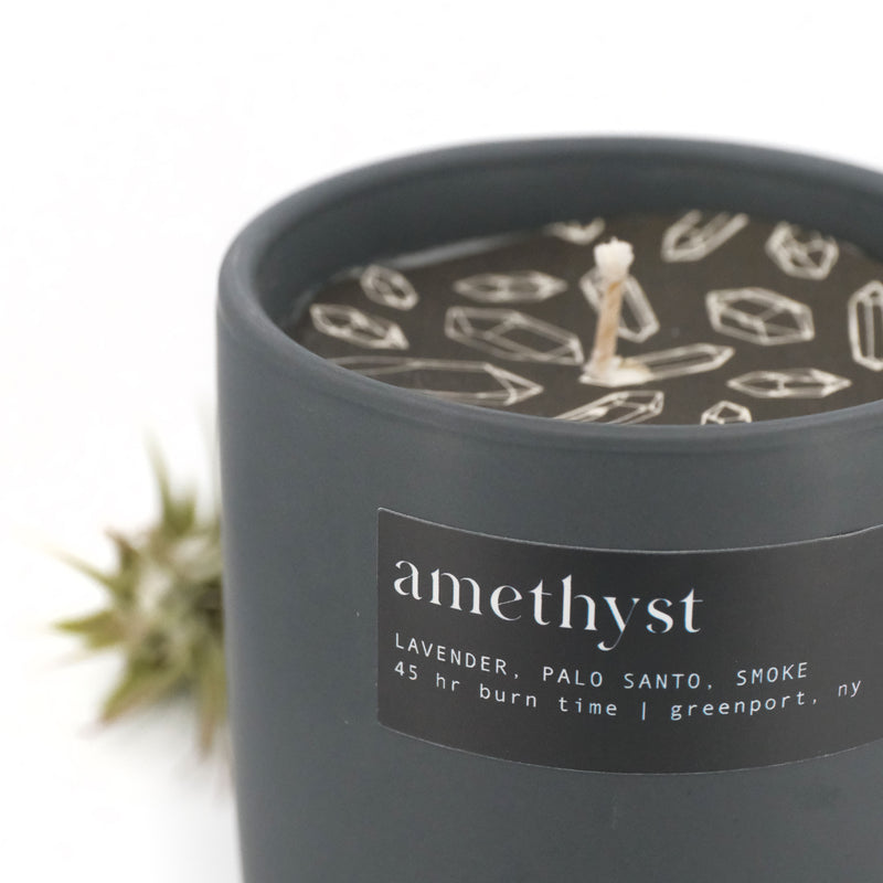 Amethyst Soy Candle - Lavender + Palo Santo