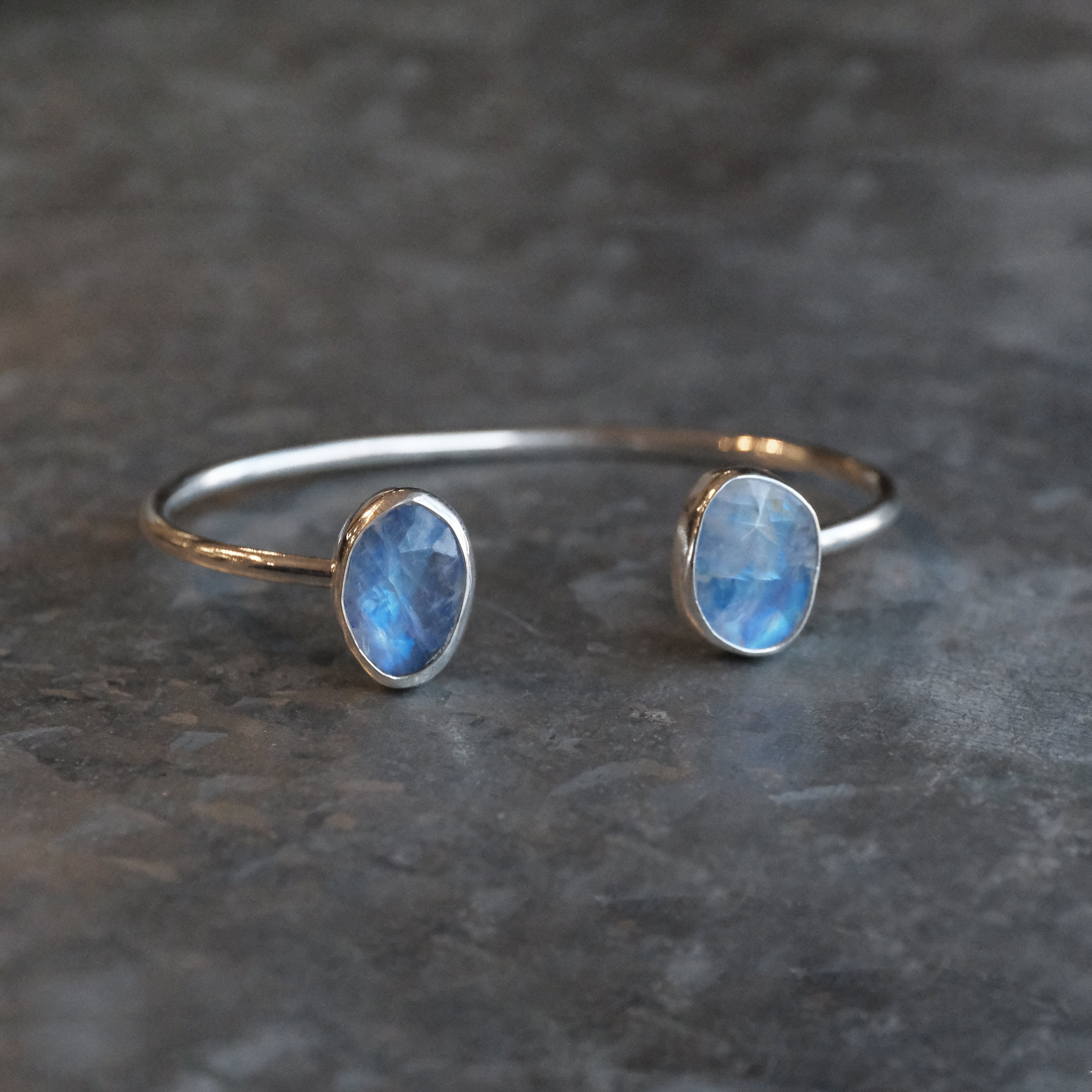 Rainbow Moonstone Duo Cuff - One of a Kind