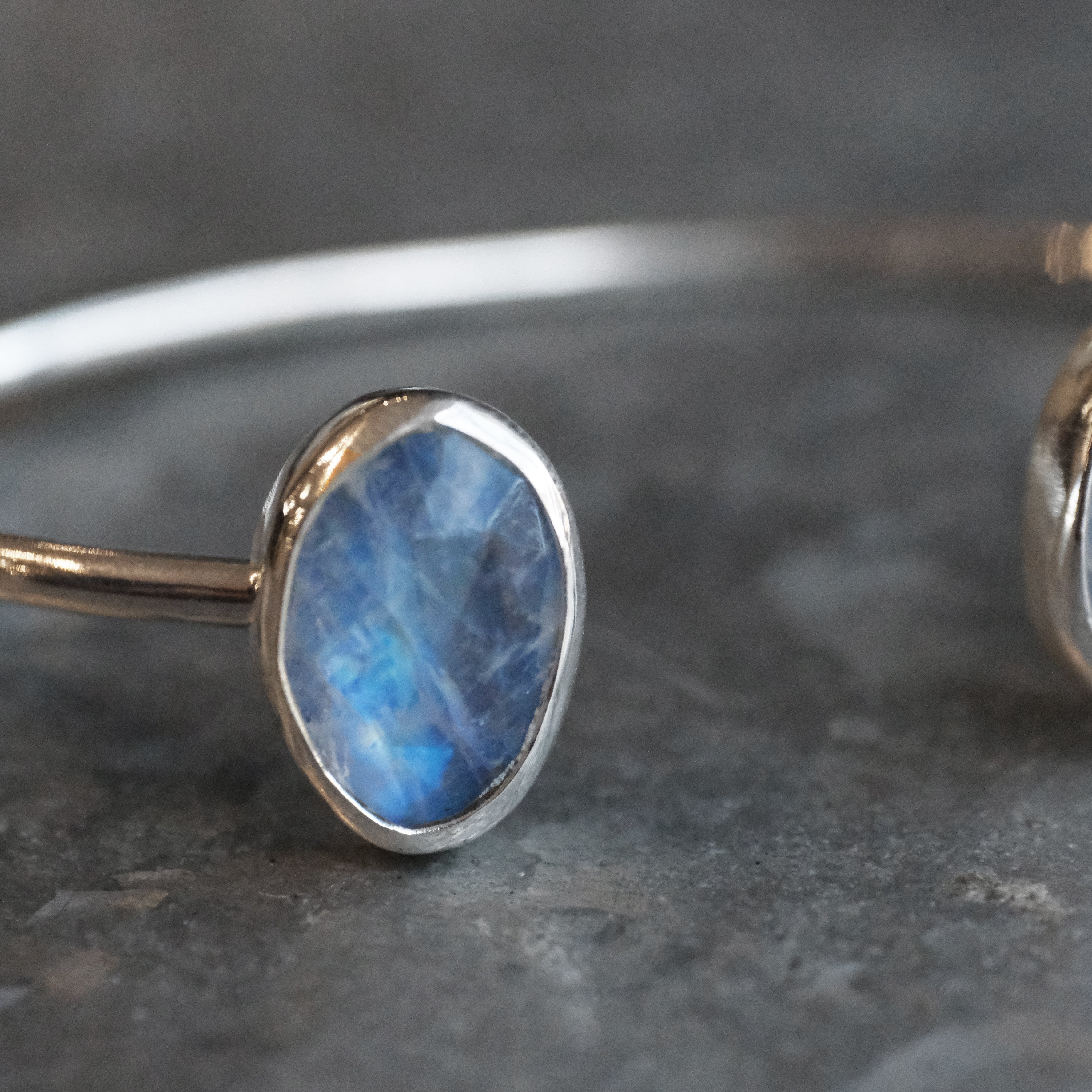 Rainbow Moonstone Duo Cuff - One of a Kind