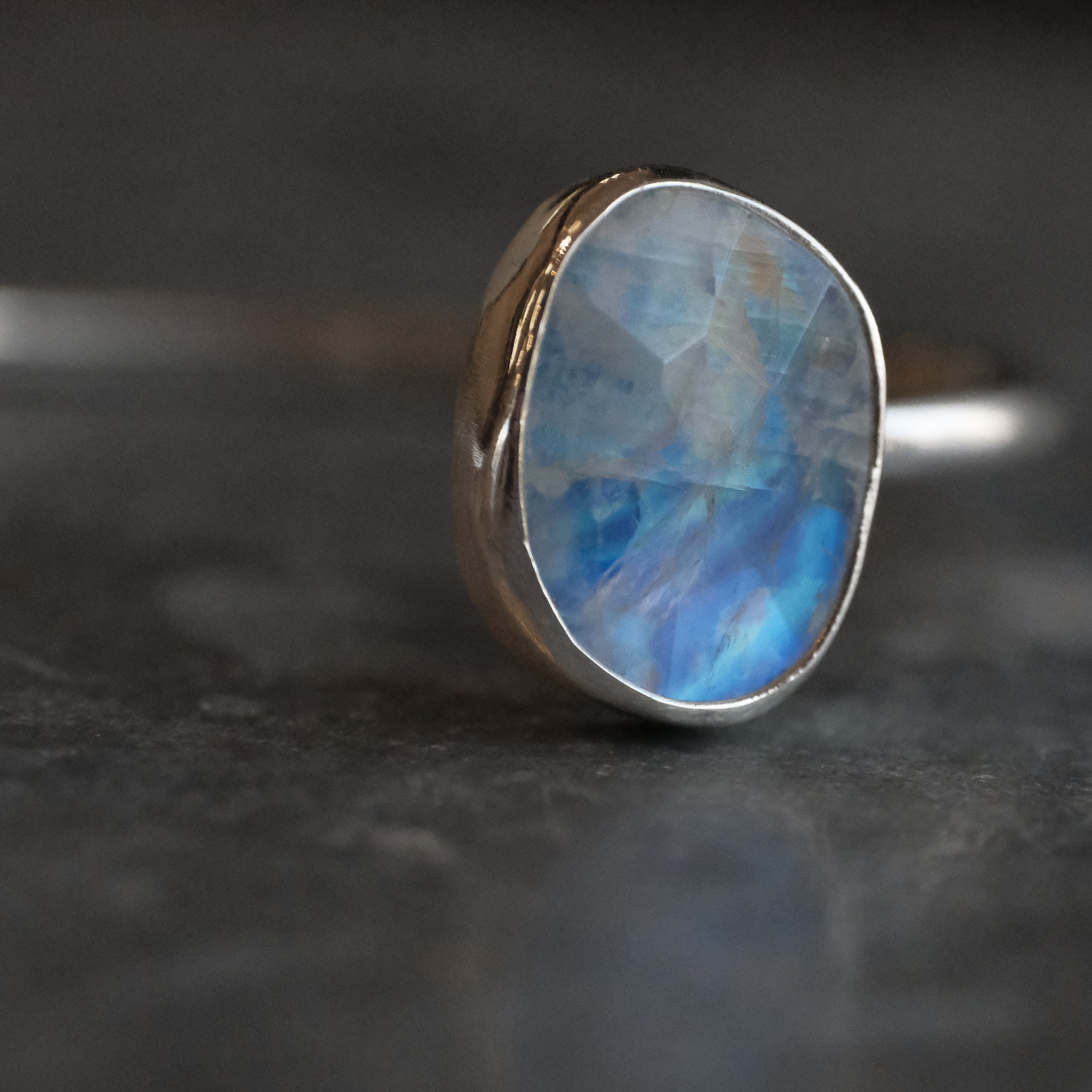 Rainbow Moonstone Duo Cuff - One of a Kind