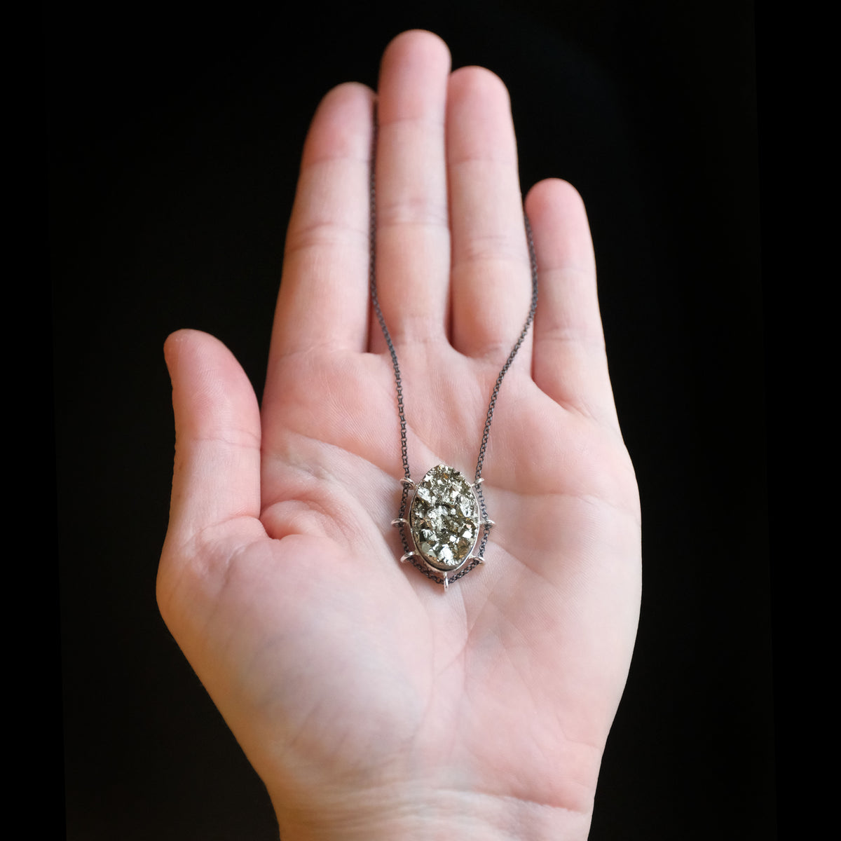 Sterling + Pyrite Path Necklace - One of a Kind