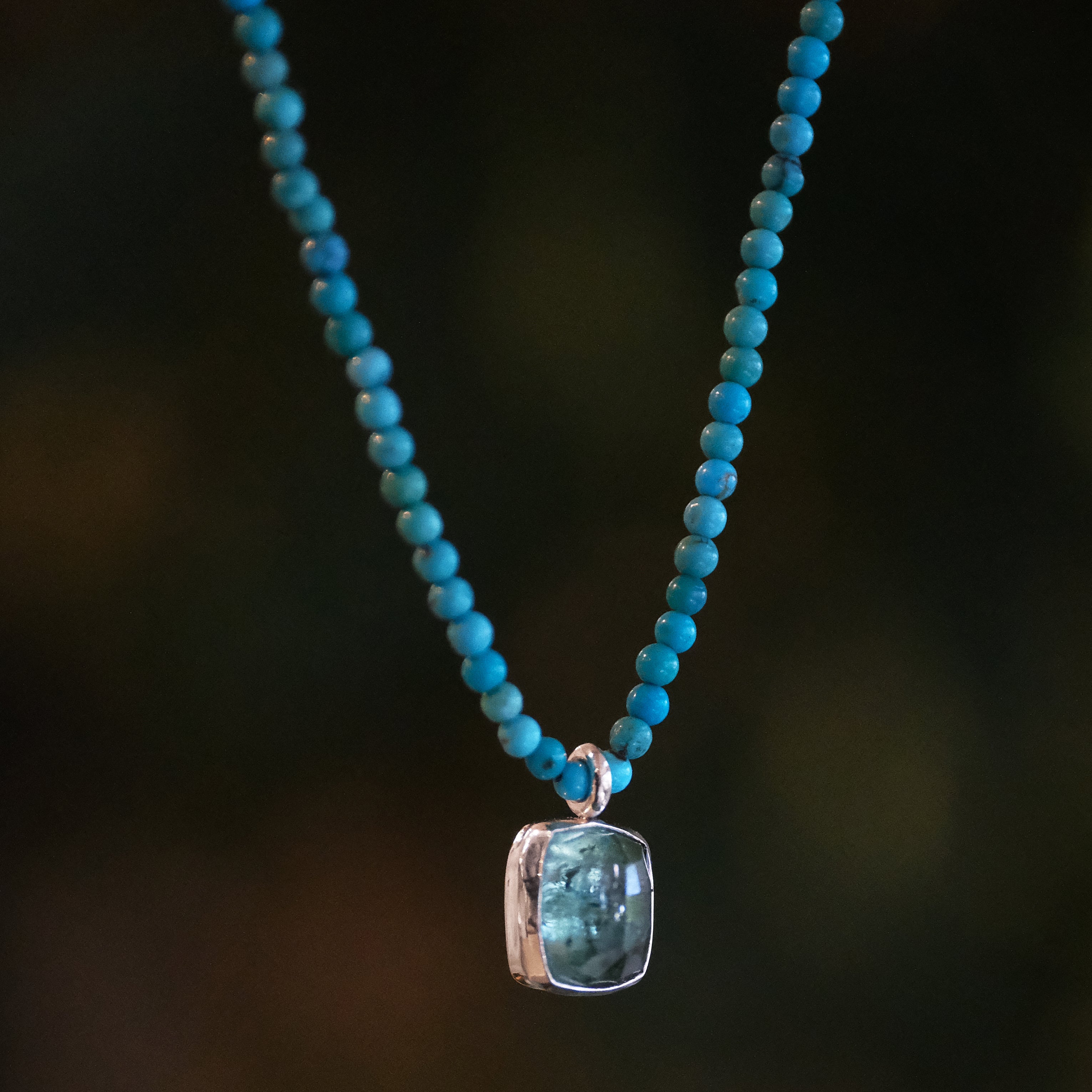 Turquoise + Aqua Tourmaline Crux Necklace - One of a Kind