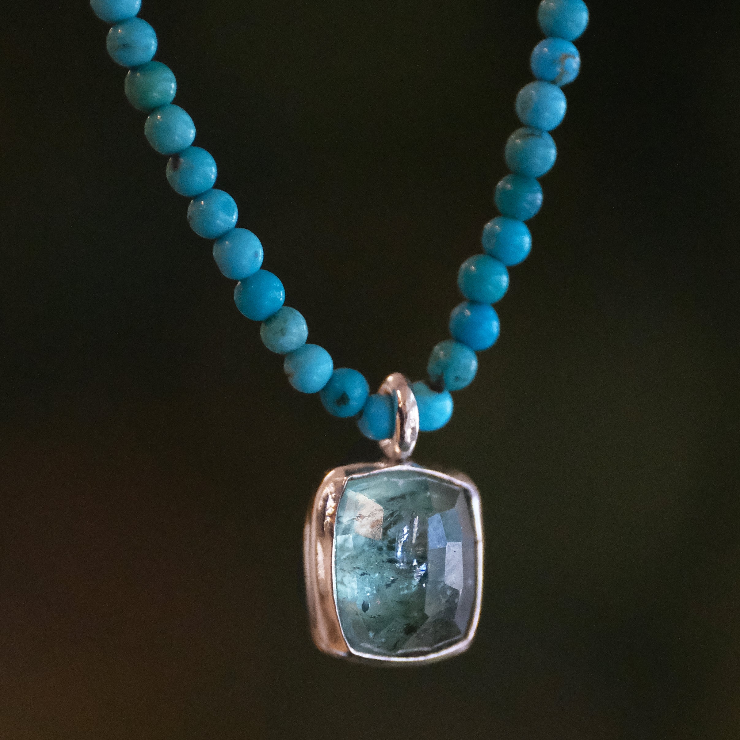 Turquoise + Aqua Tourmaline Crux Necklace - One of a Kind