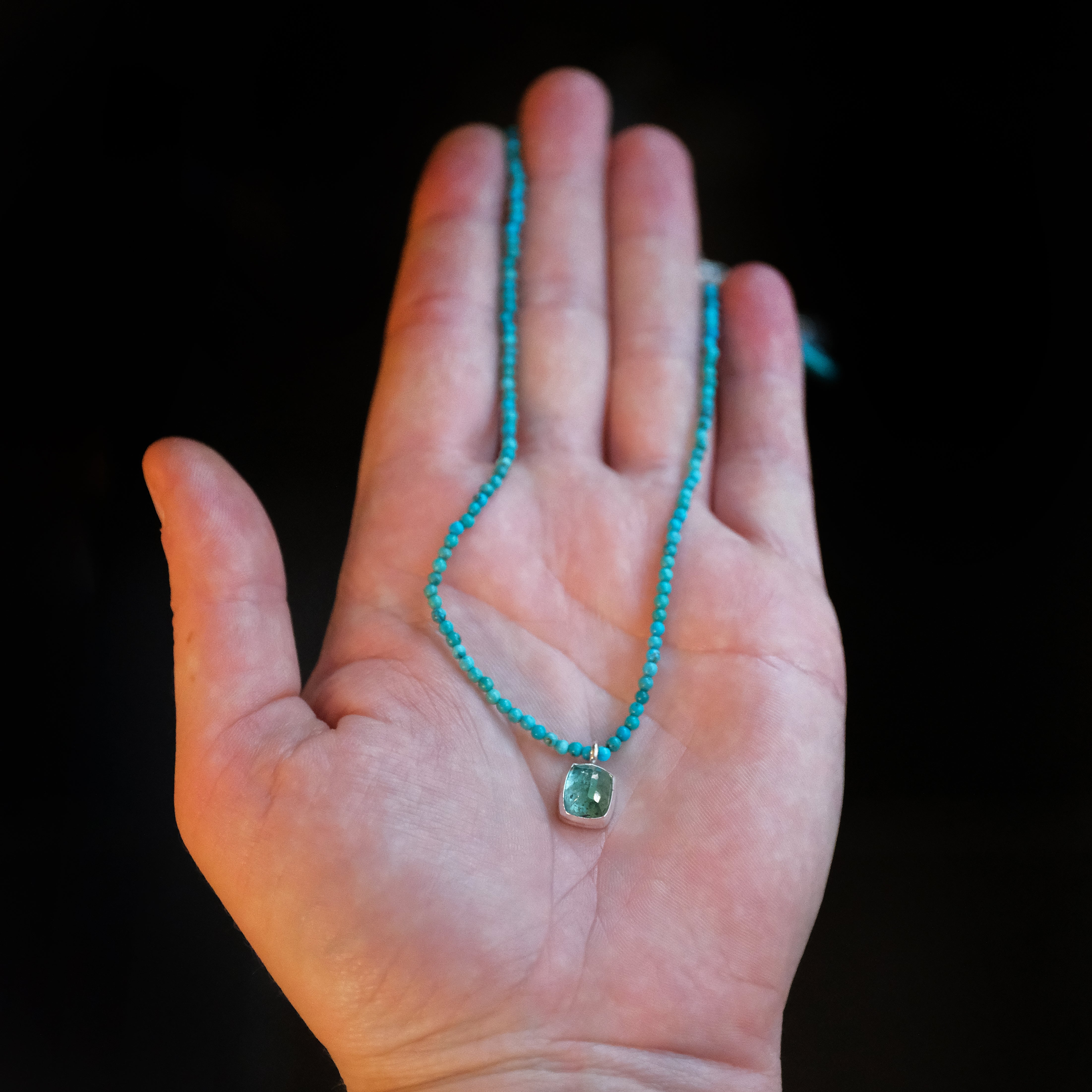 Turquoise + Aqua Tourmaline Crux Necklace - One of a Kind