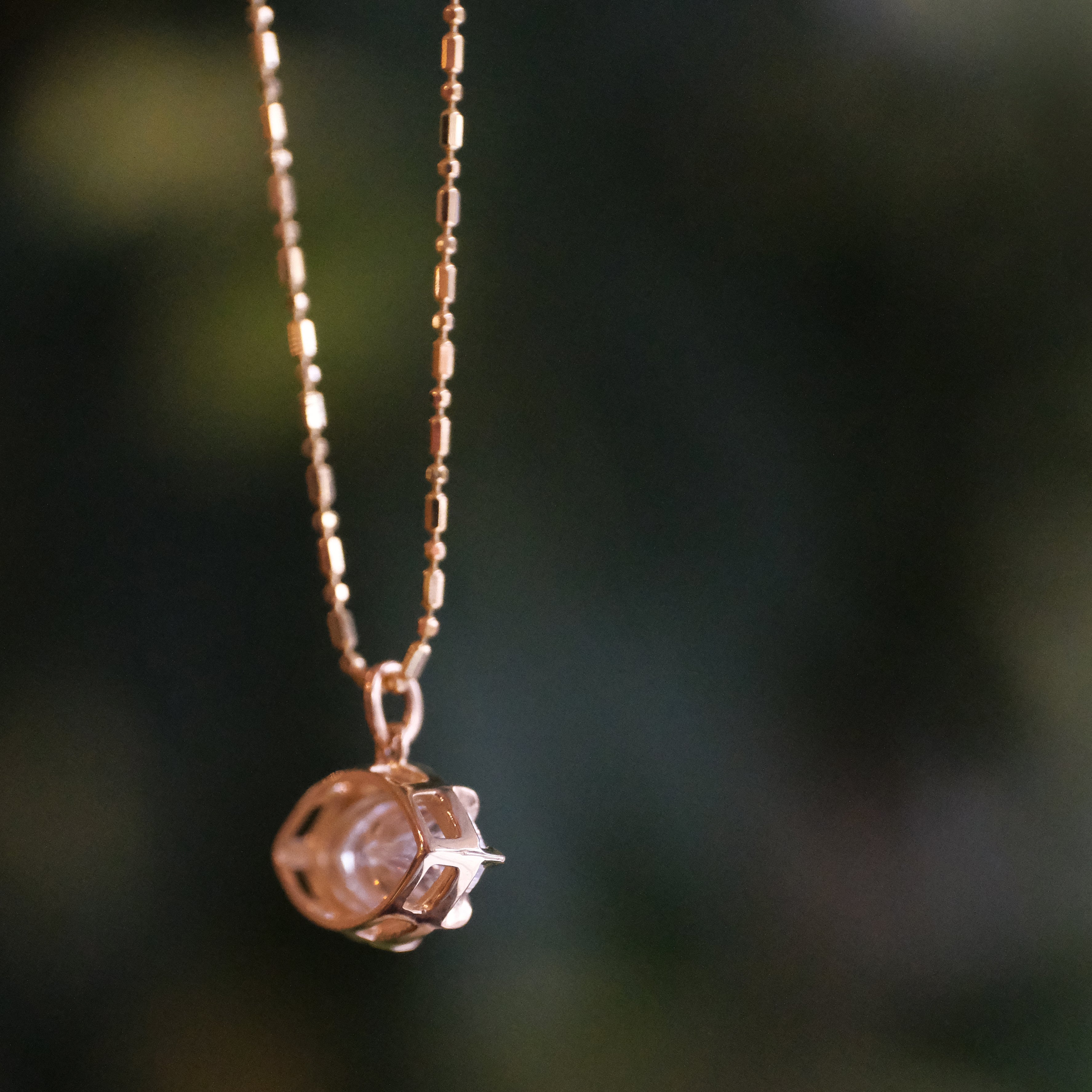 14k + Lab Diamond Ojo Necklace