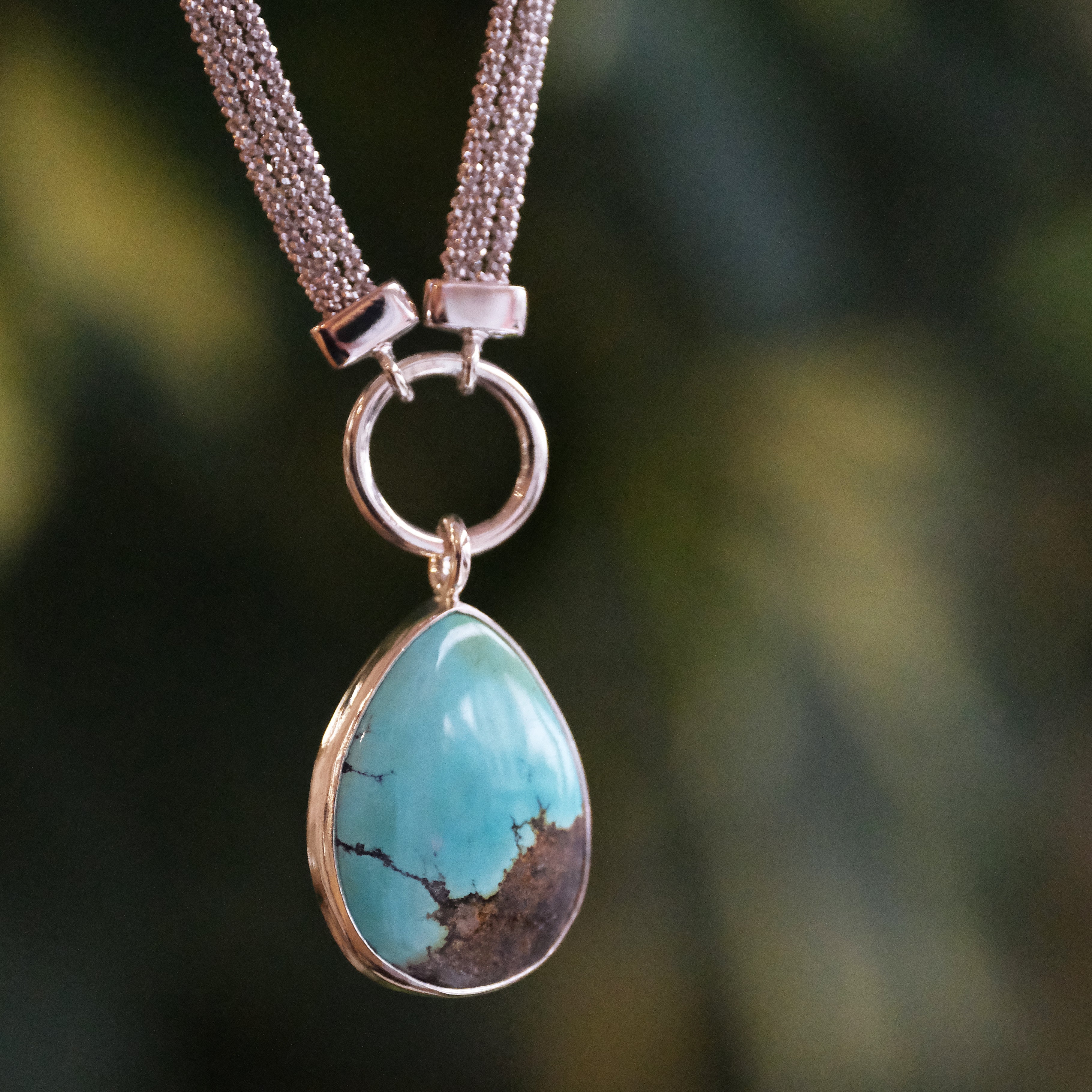 Turquoise + Sterling Malta Necklace - One of a Kind